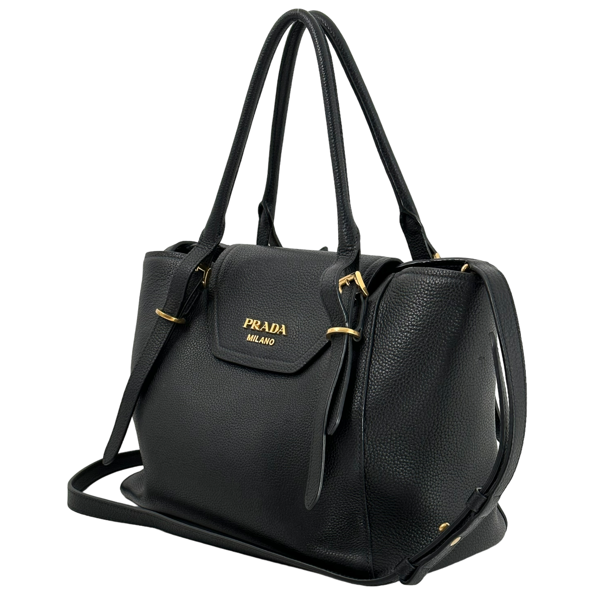 Black Vitello Phoenix Tote Bag
