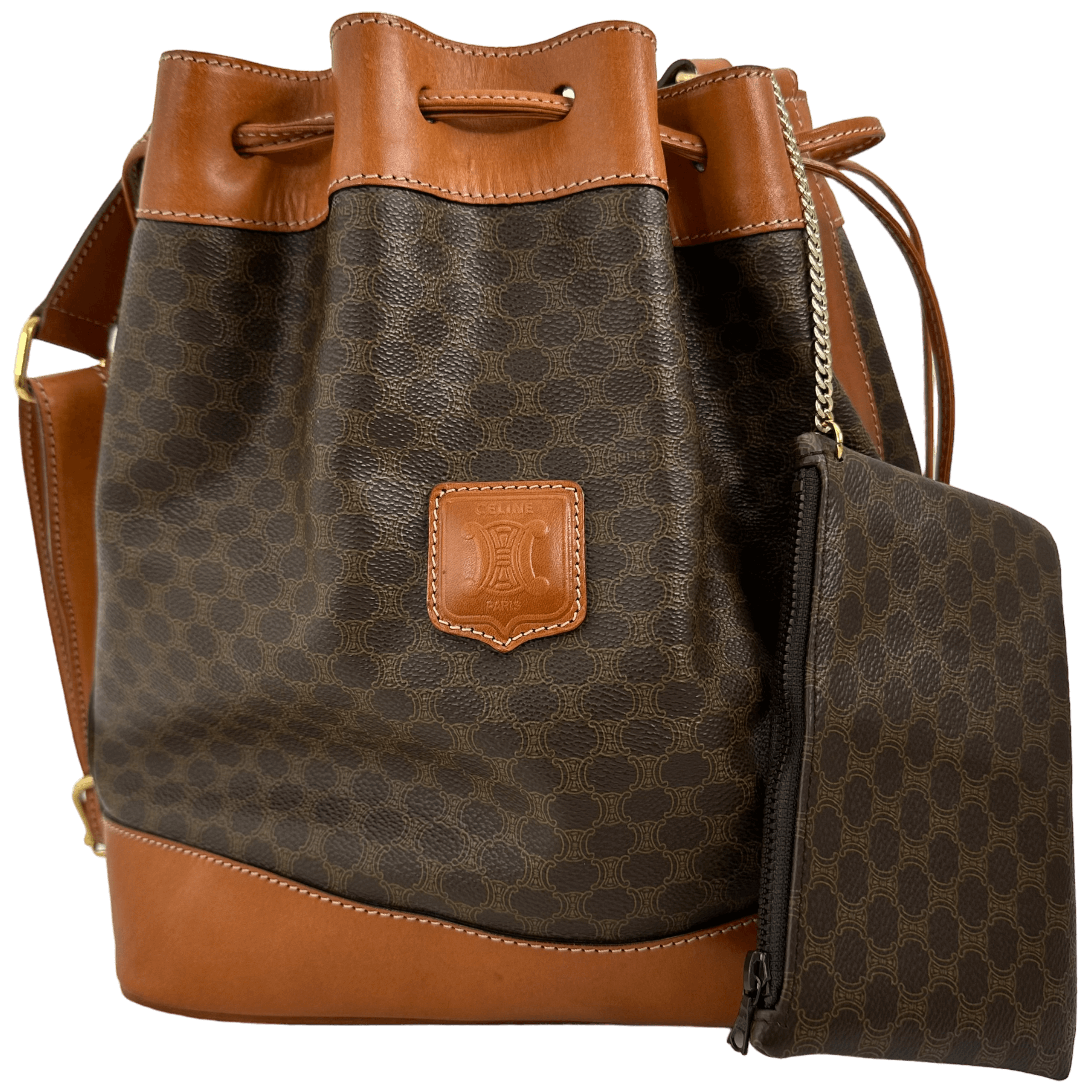 Vintage Macadam Bucket Bag w/Pouch