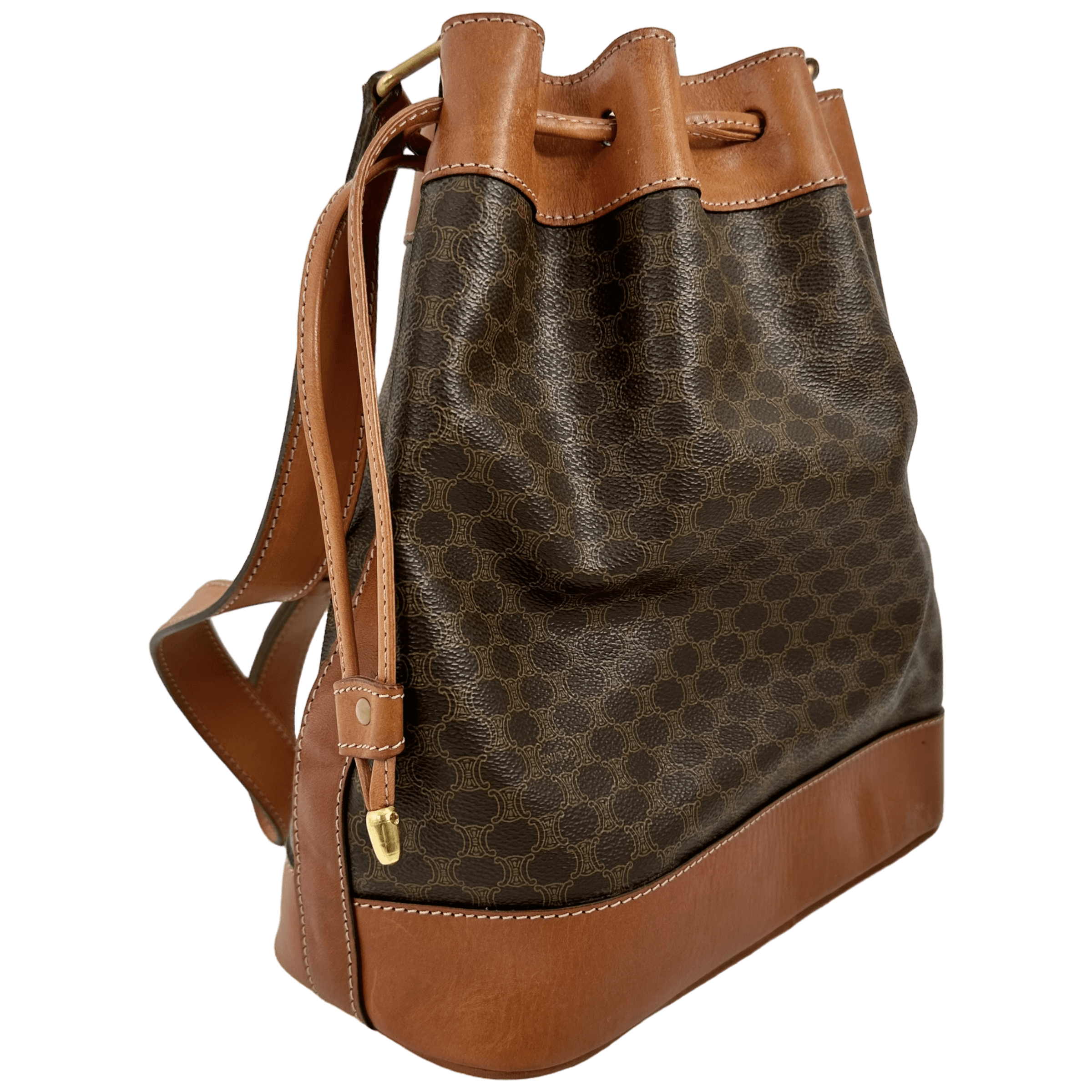 Vintage Macadam Bucket Bag w/Pouch