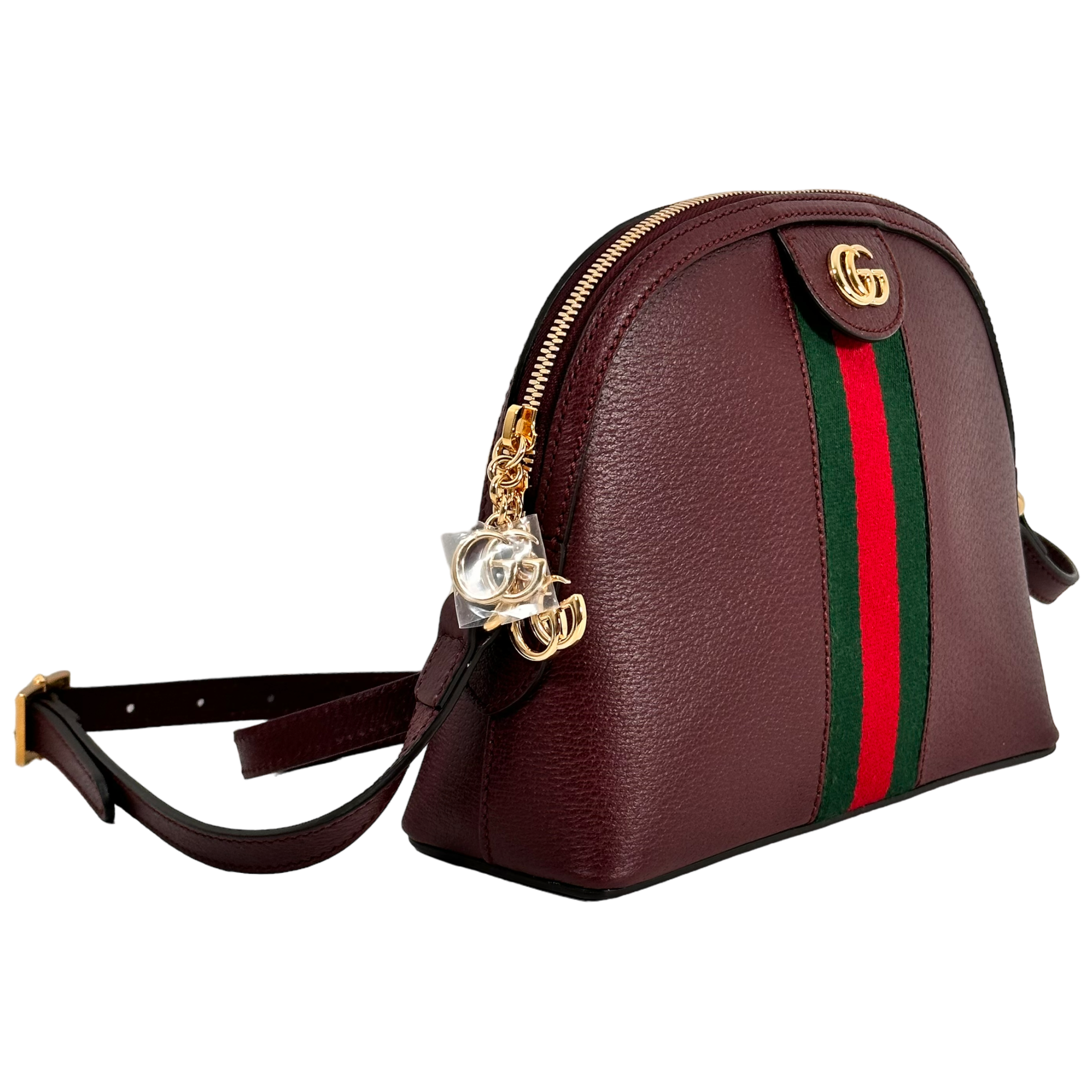 Burgundy Small Ophidia Shoulder Bag