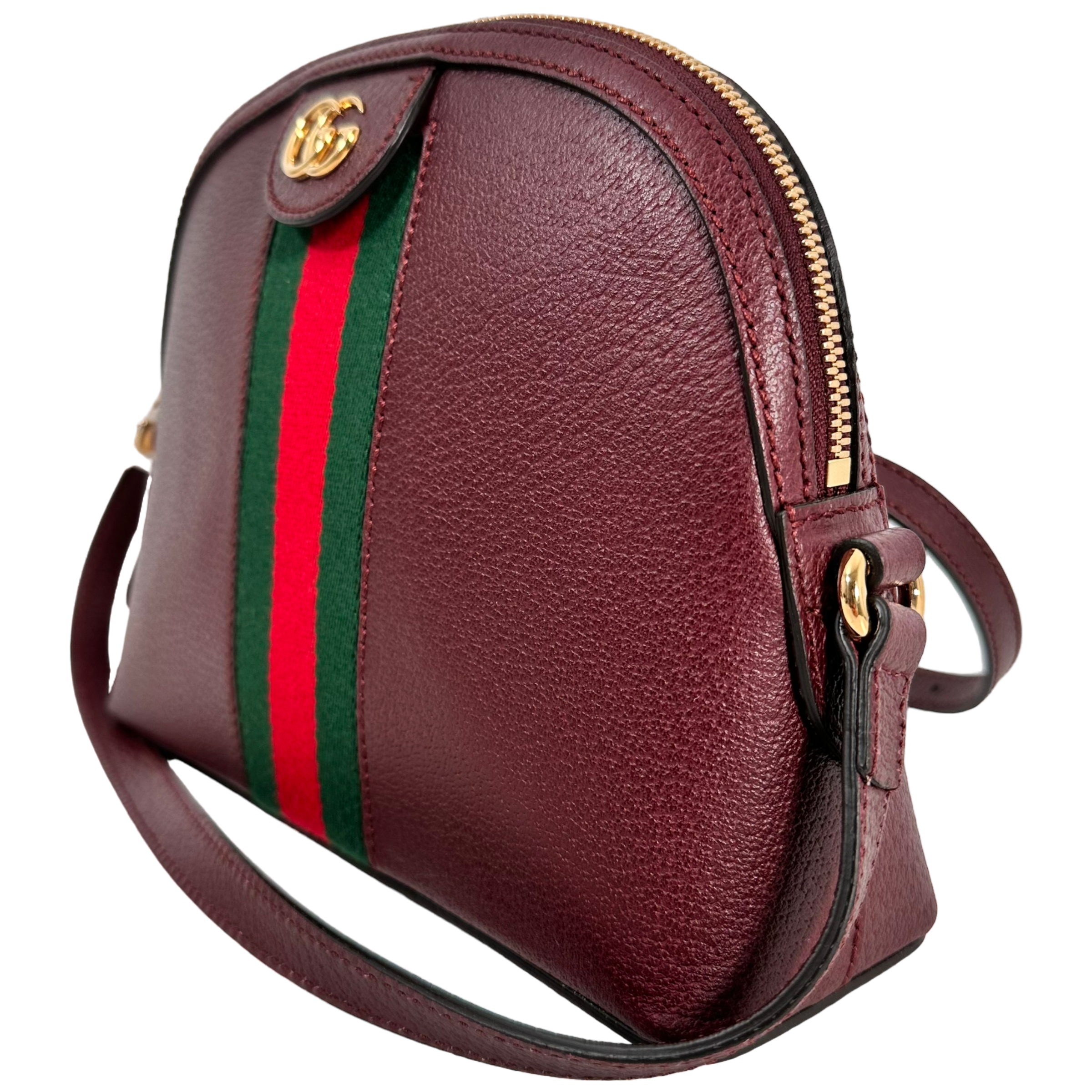 Burgundy Small Ophidia Shoulder Bag