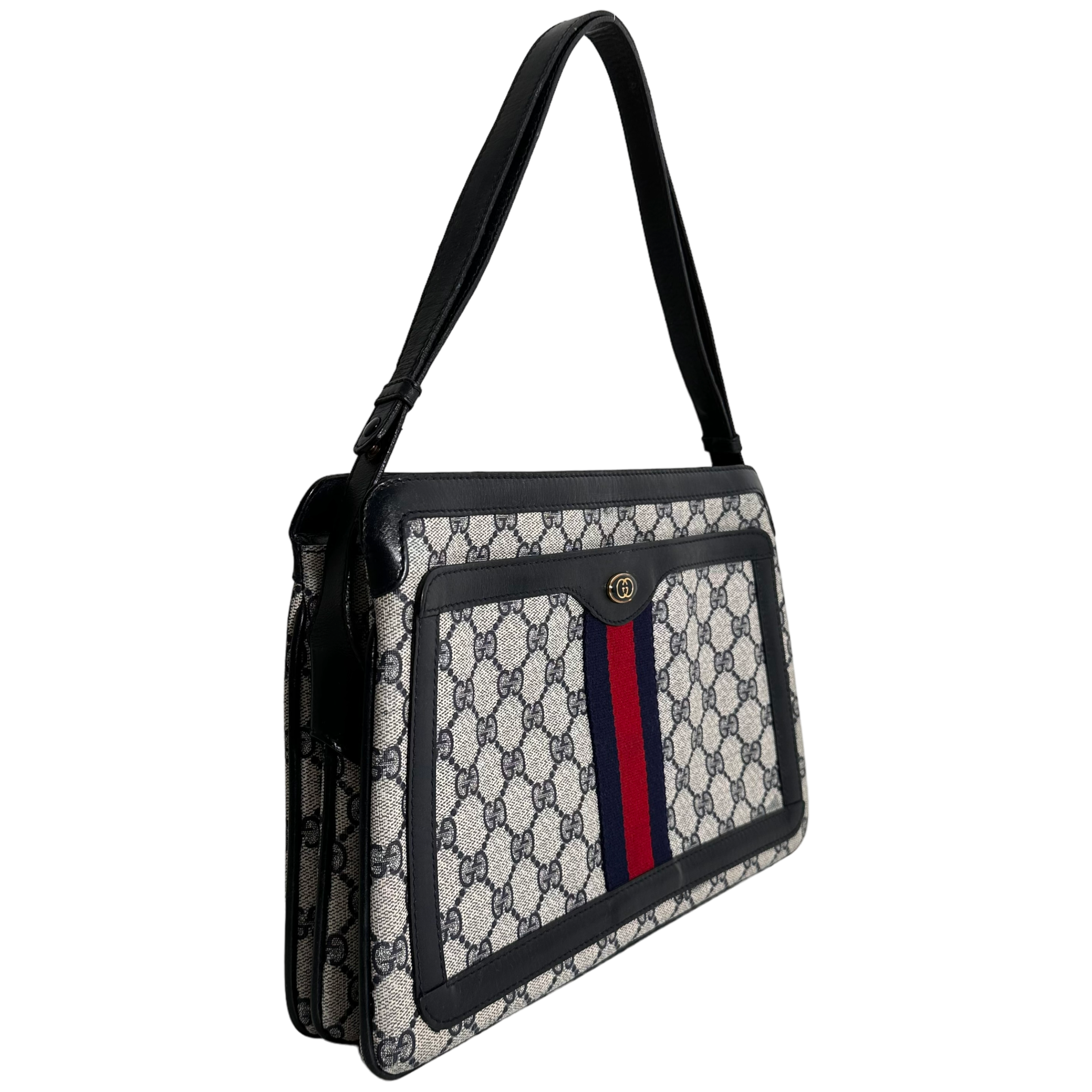 Vintage Navy and Red Stripe Shoulder Bag