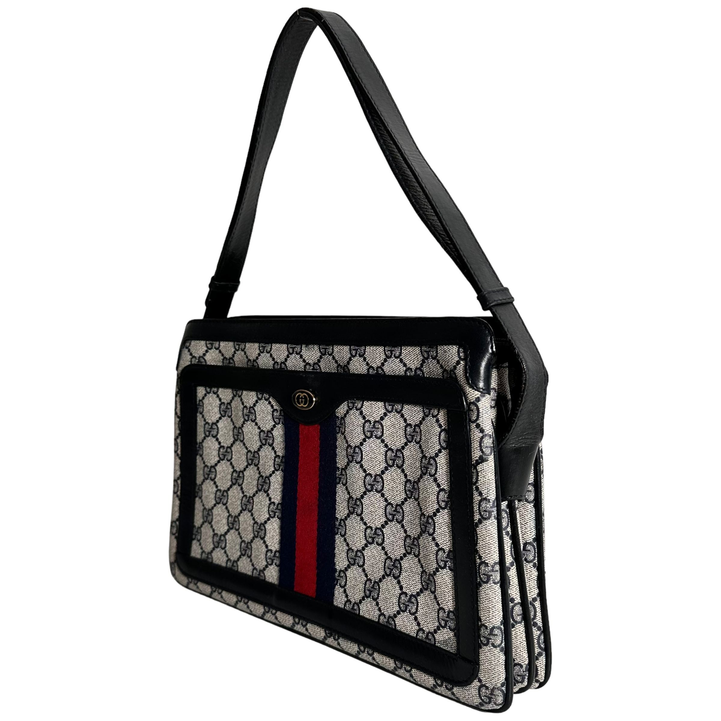 Vintage Navy and Red Stripe Shoulder Bag