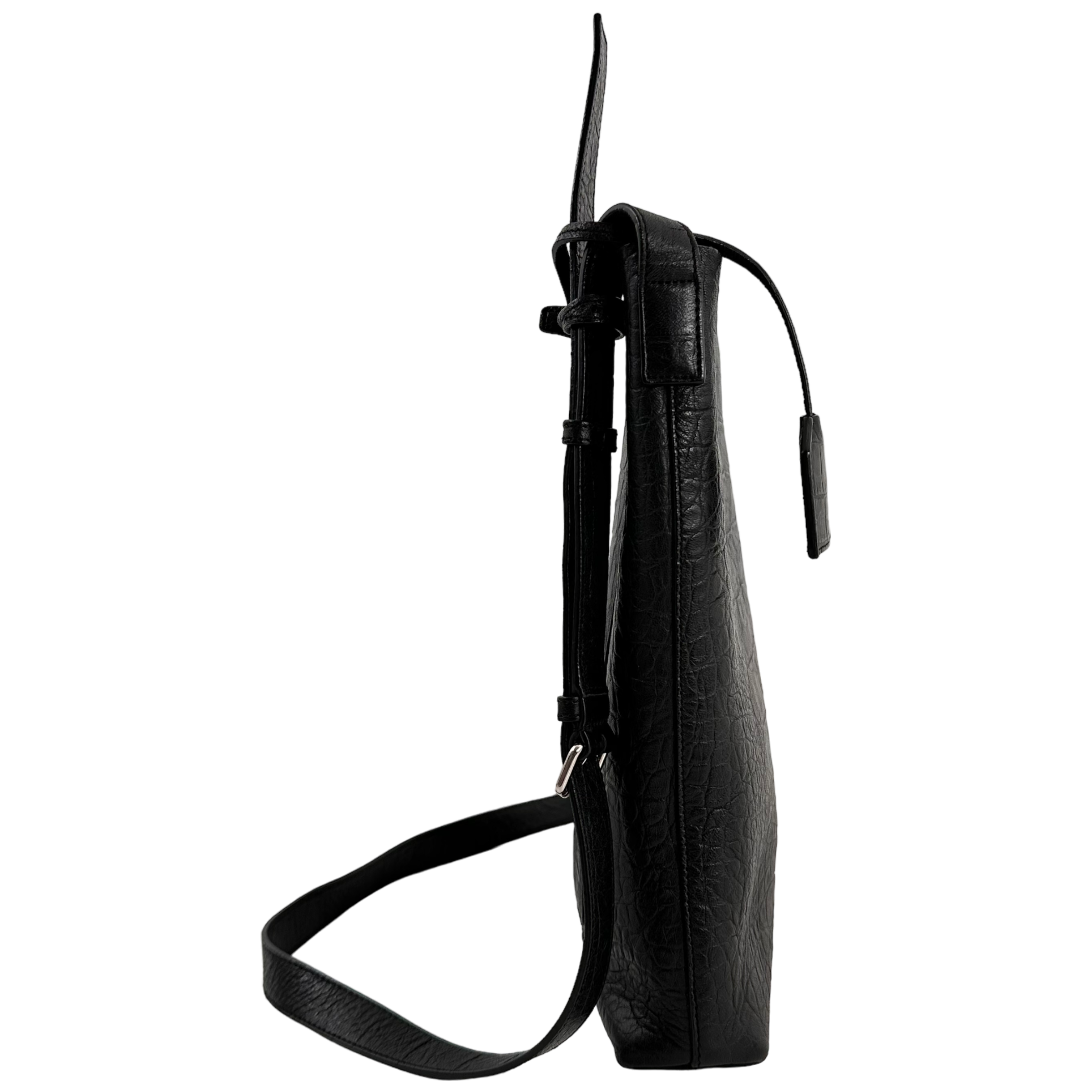 Black Crocodile Messenger Bag