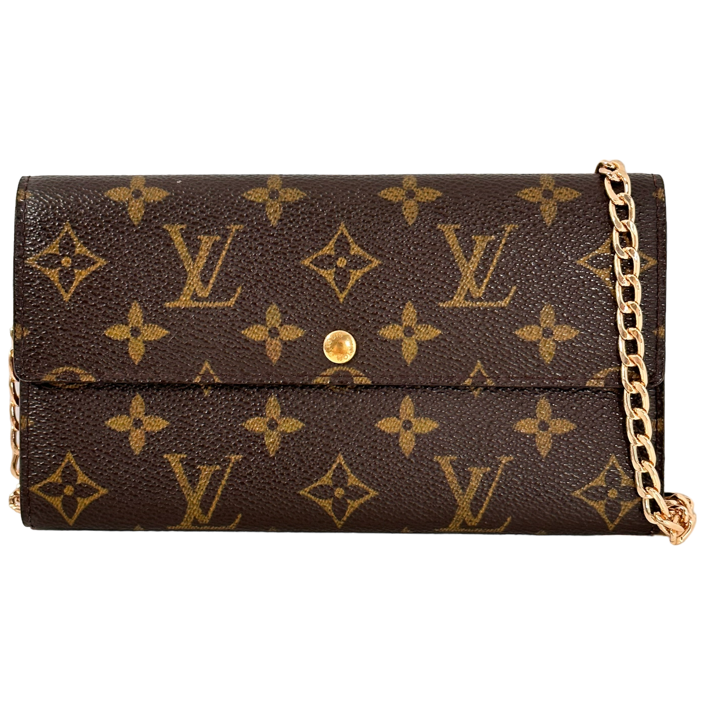 Monogram Money Wallet w/ Gold Chain