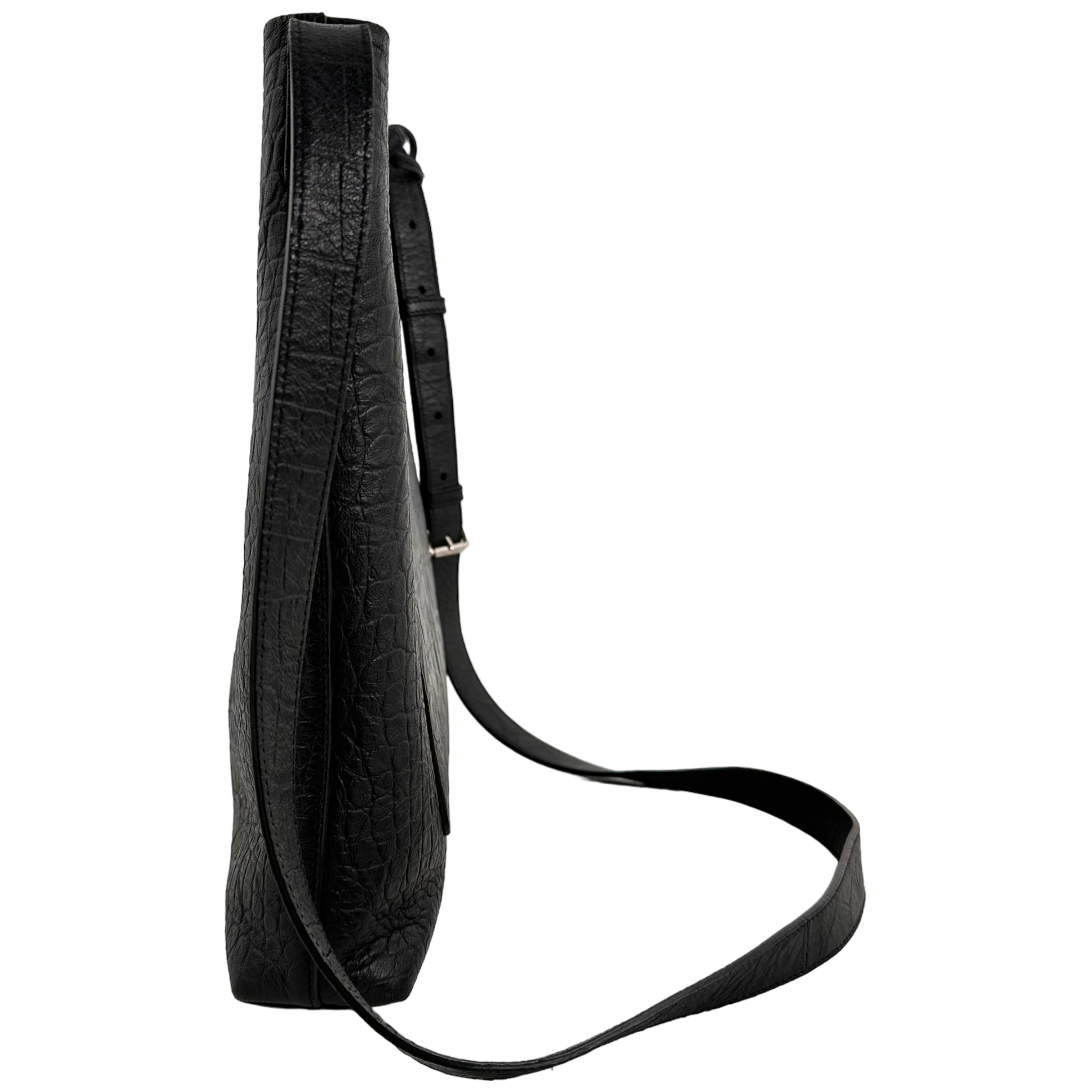 Black Crocodile Messenger Bag