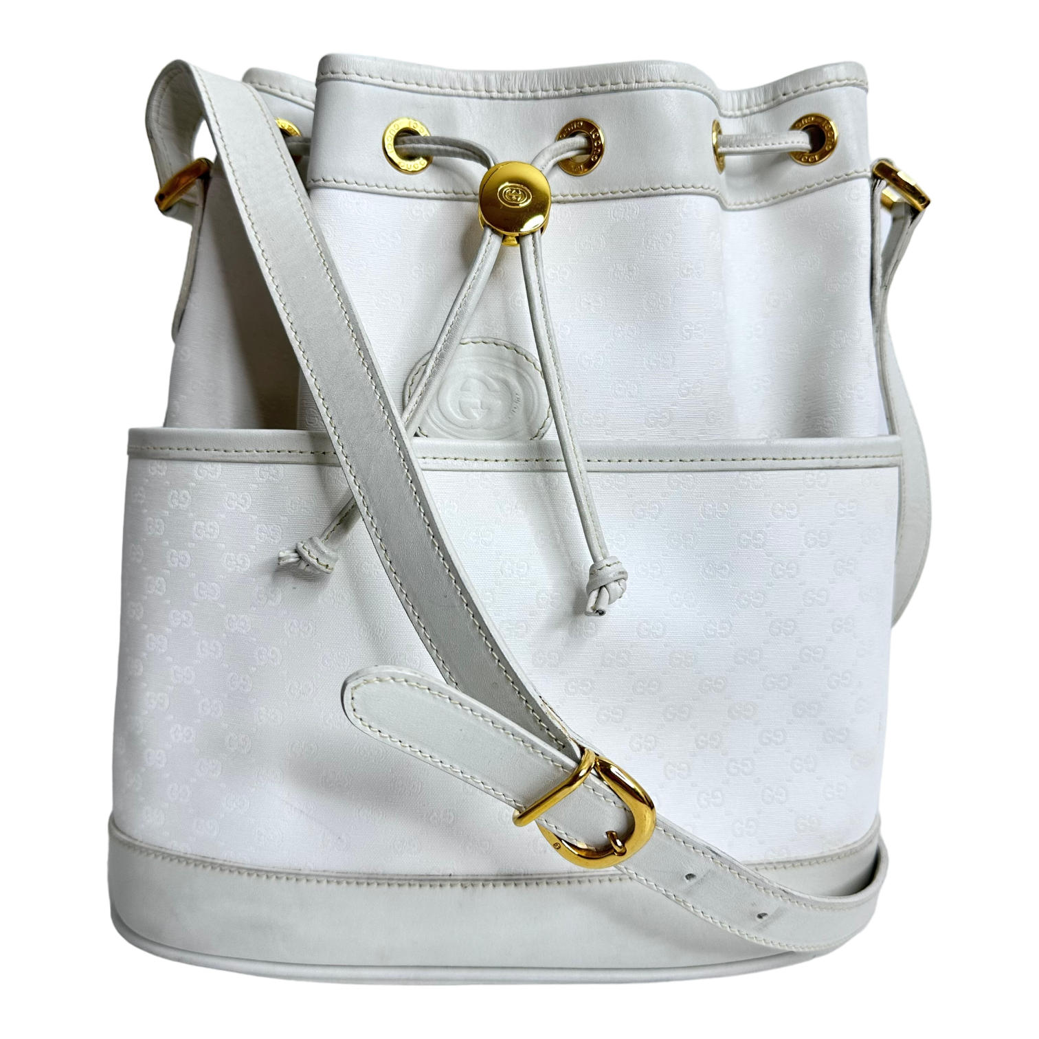 Vintage White Bucket Bag