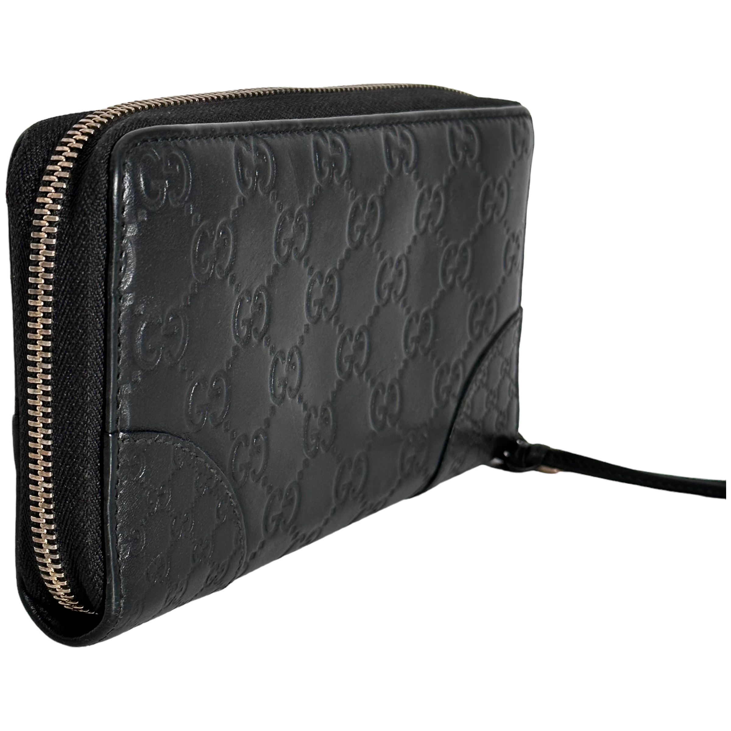 Black Guccissima Zippy Wallet