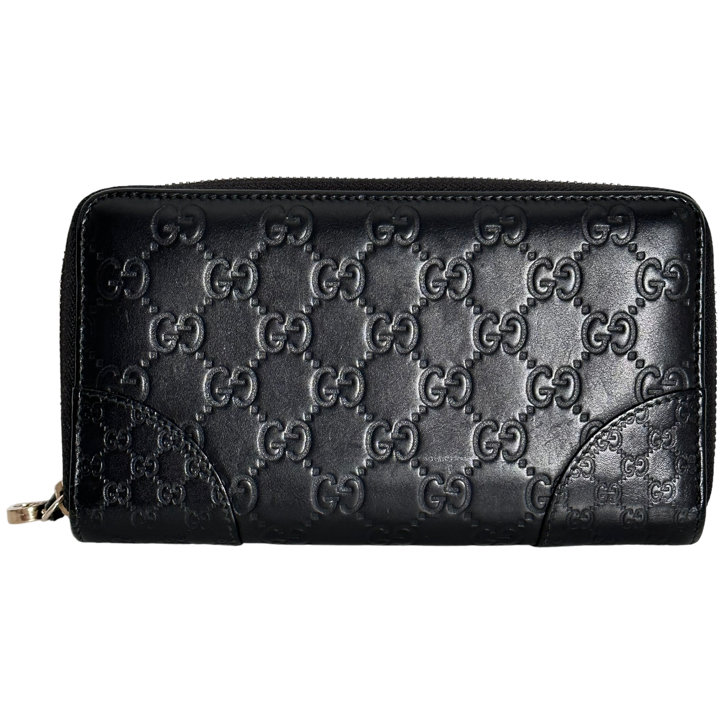 Black Guccissima Zippy Wallet