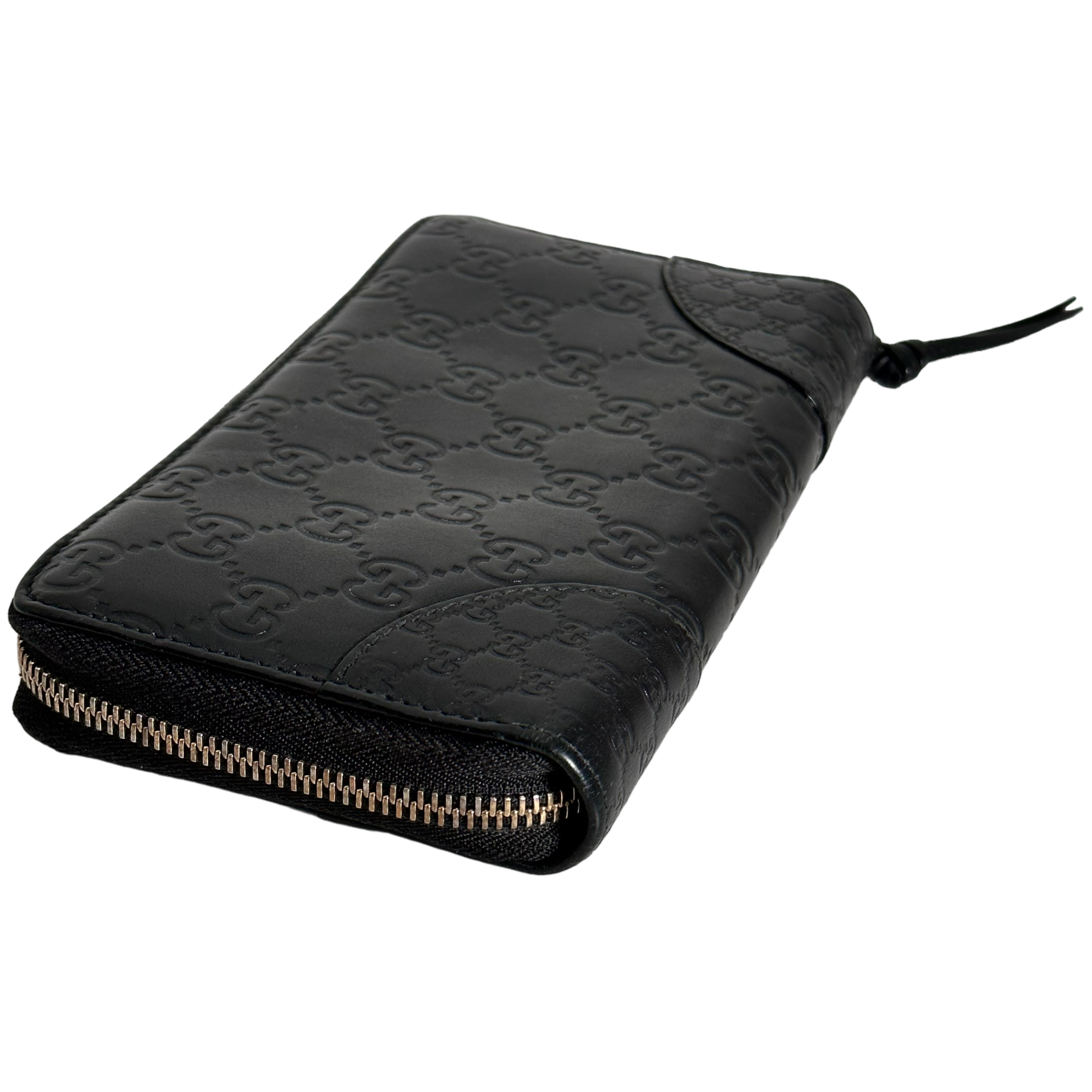 Black Guccissima Zippy Wallet