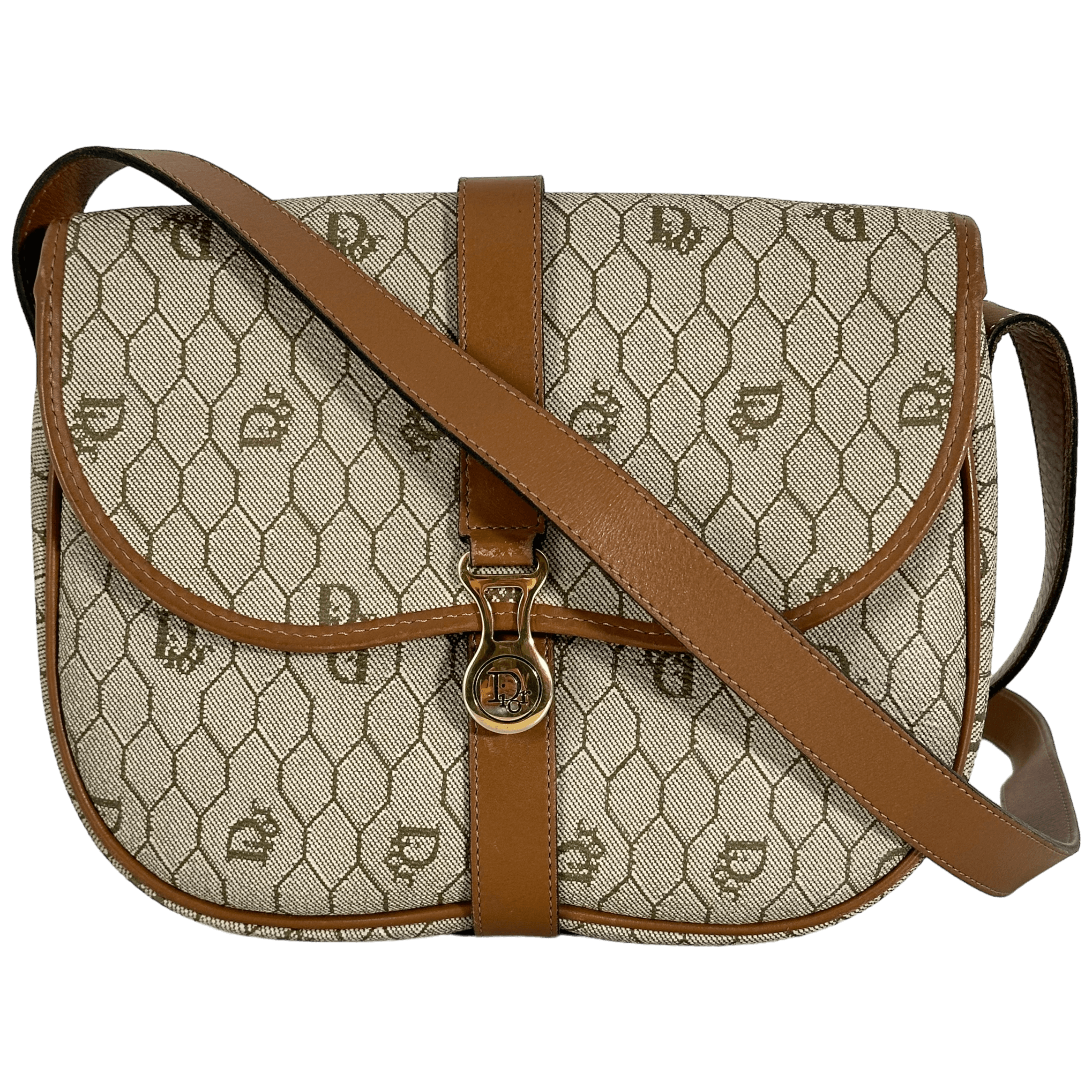 Beige Honeycomb Crossbody