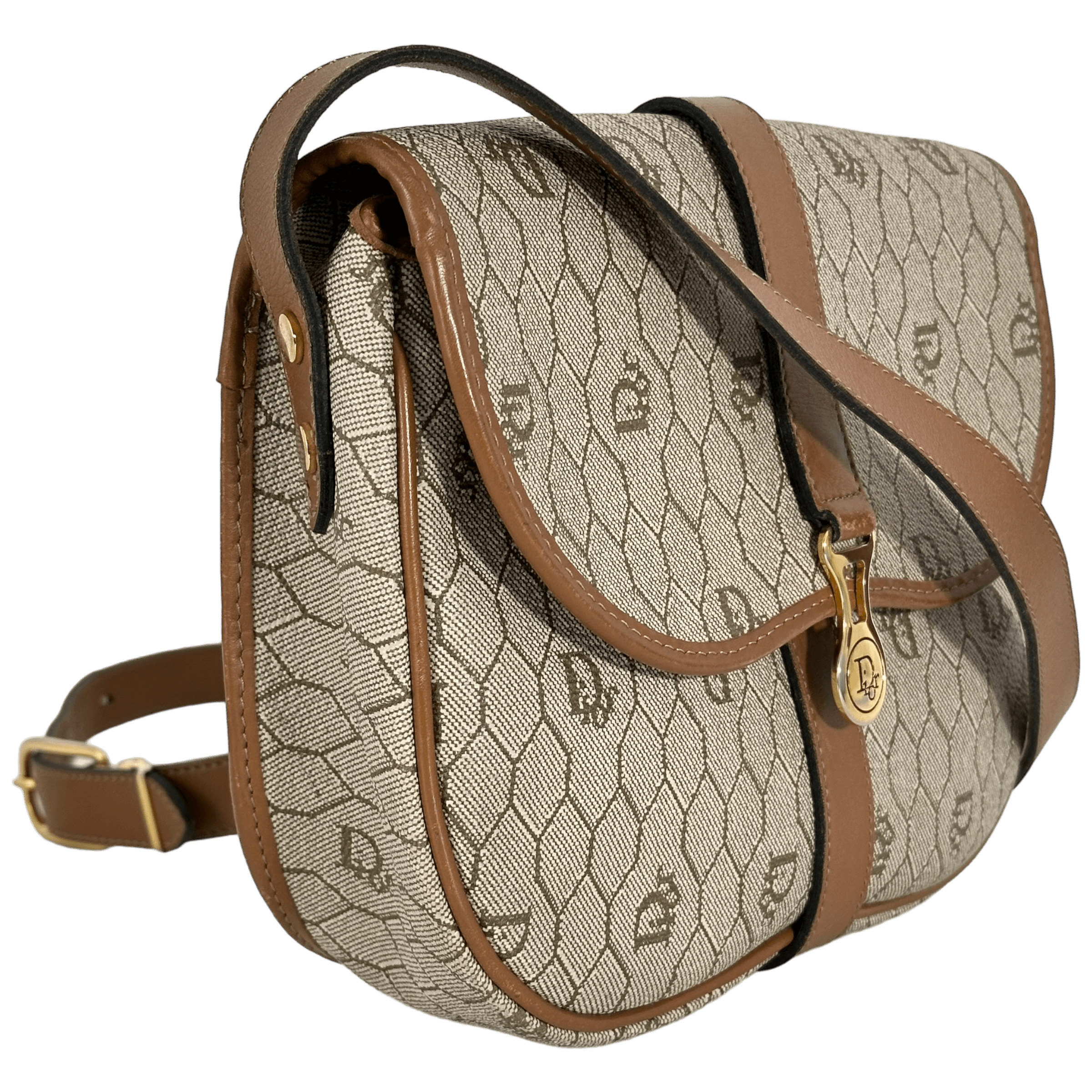Beige Honeycomb Crossbody