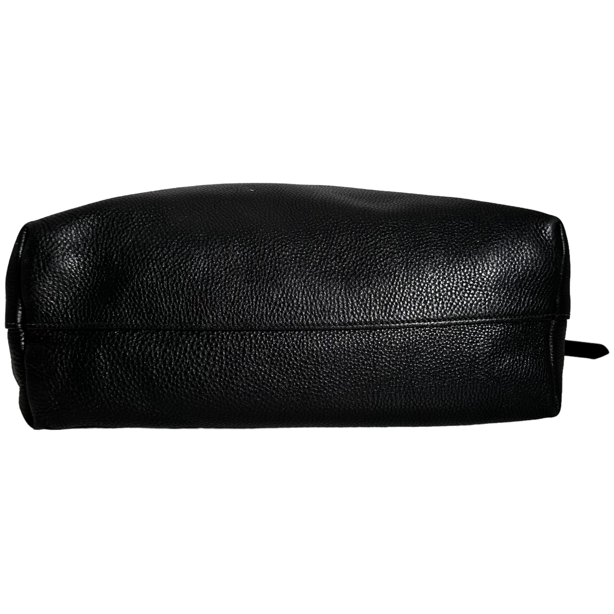 Black Vitello Leather Tote