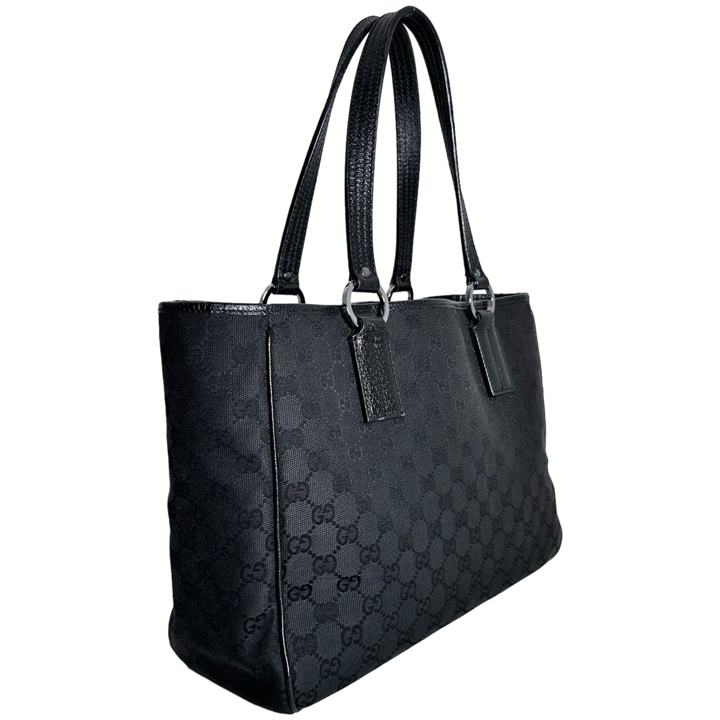 Black GG Web Tote