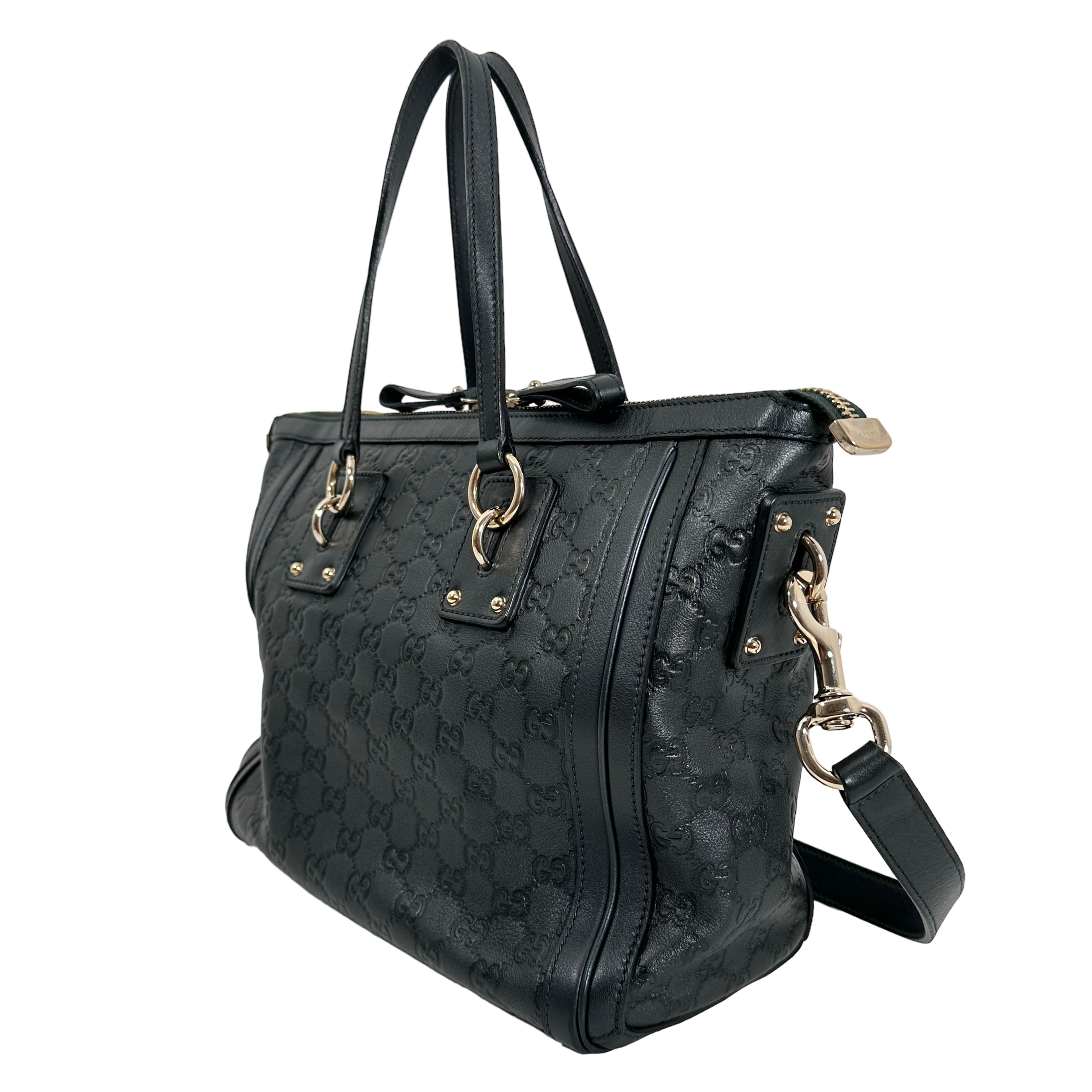 Guccissima Dark Seaweed Green Tote