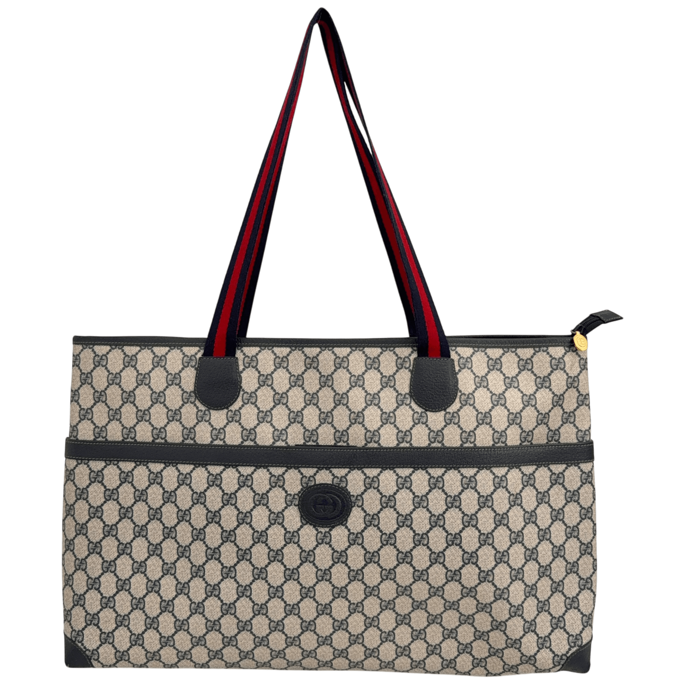 Navy GG Large Shoulder Bag