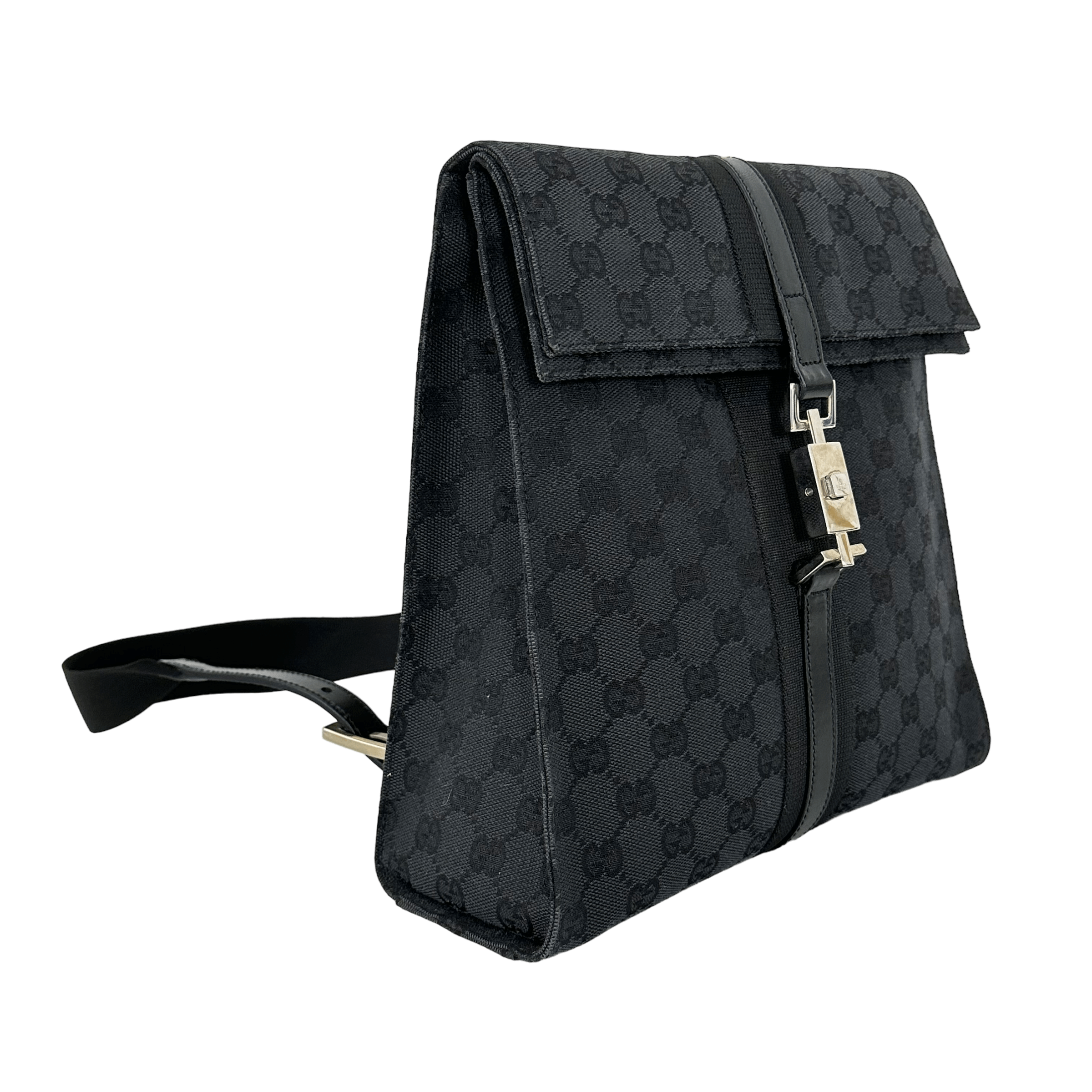 Black GG Web Backpack