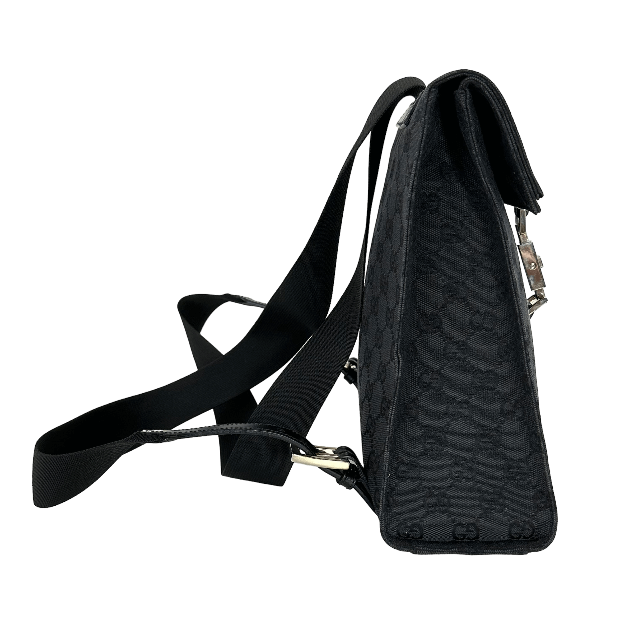 Black GG Web Backpack