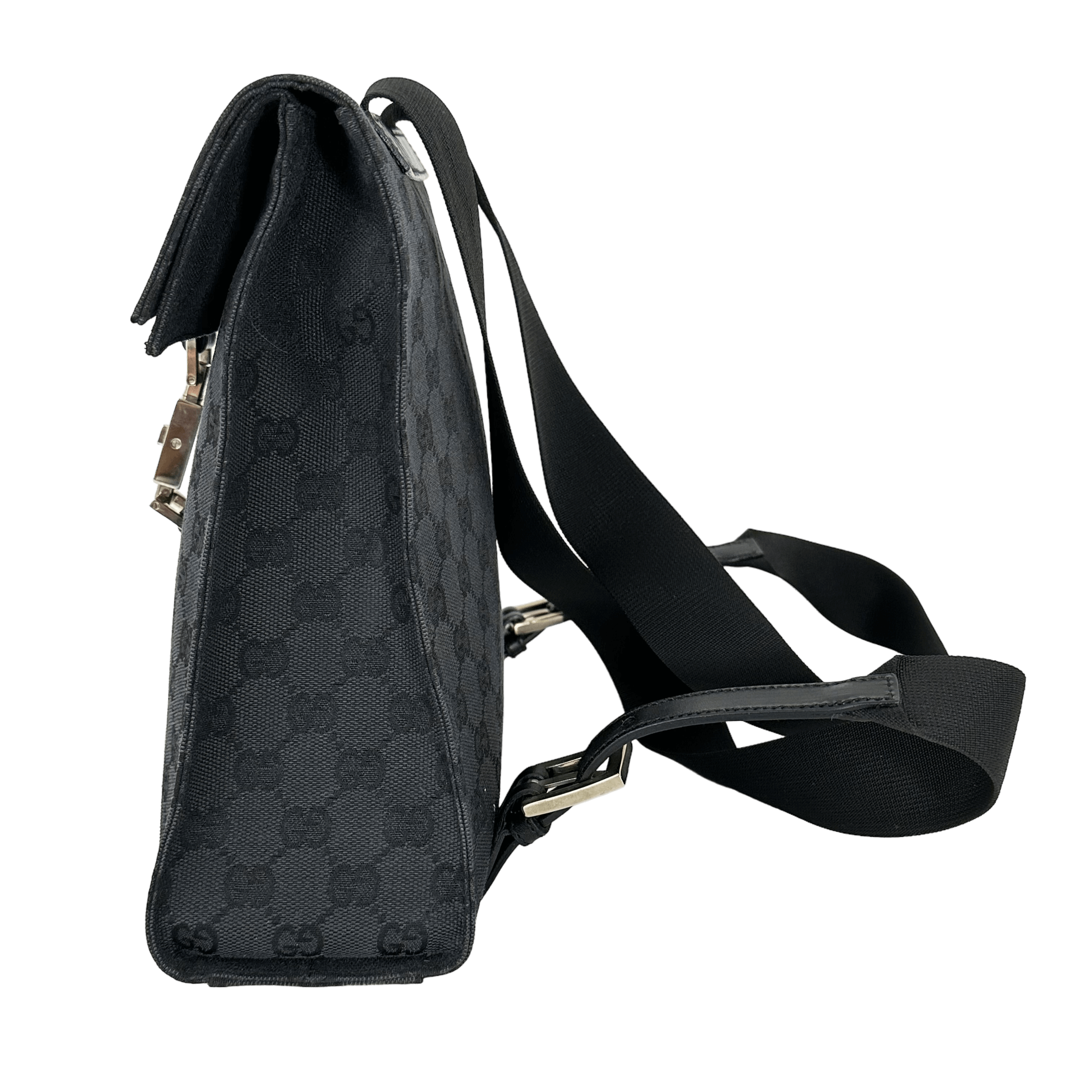 Black GG Web Backpack