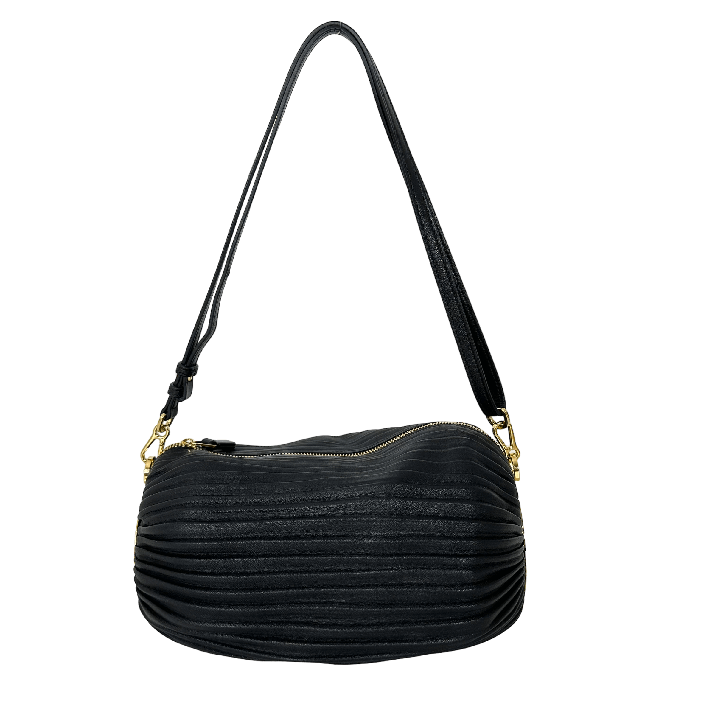 Black Leather Bracelet Pouch