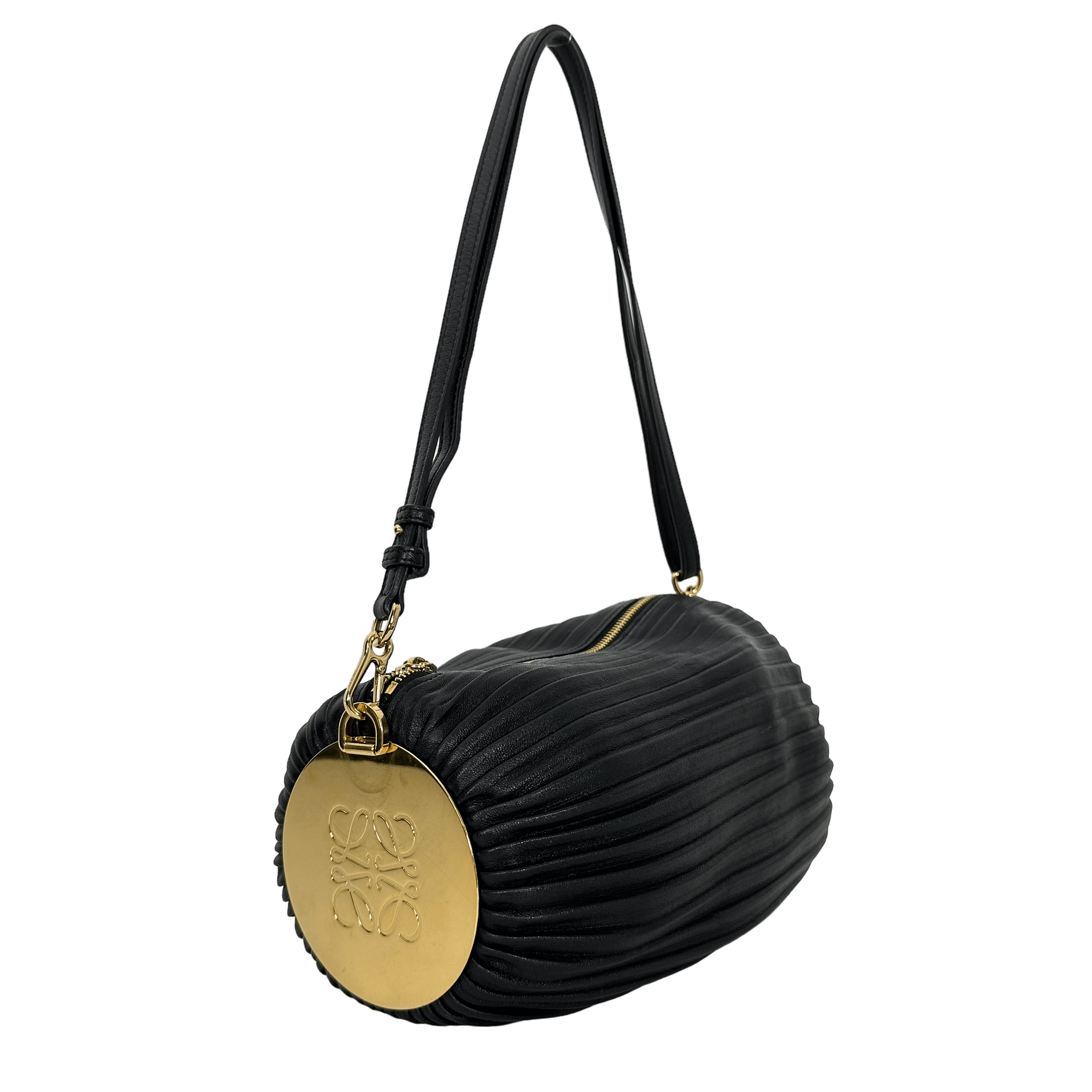 Black Leather Bracelet Pouch