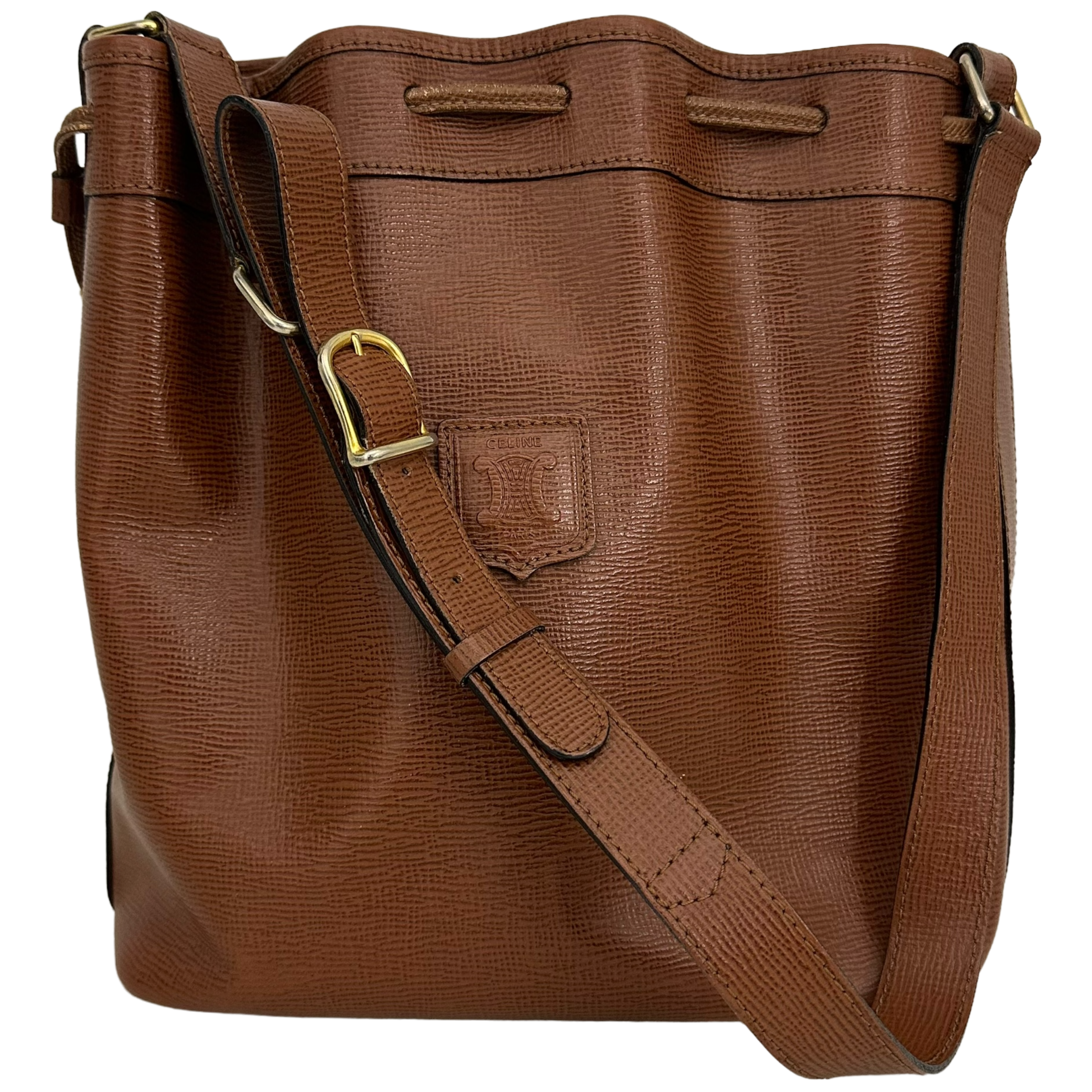 Brown Leather Bucket Bag