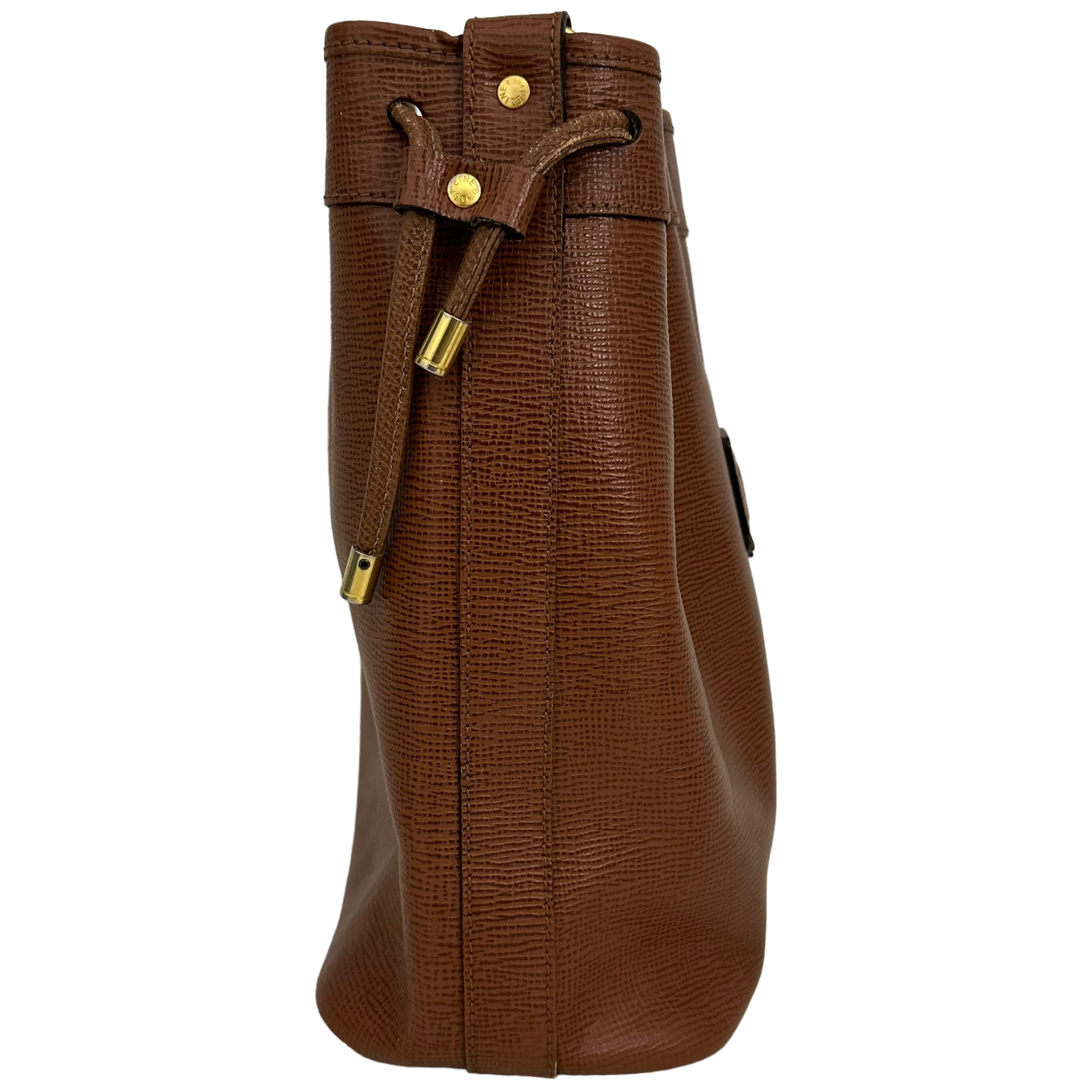 Brown Leather Bucket Bag