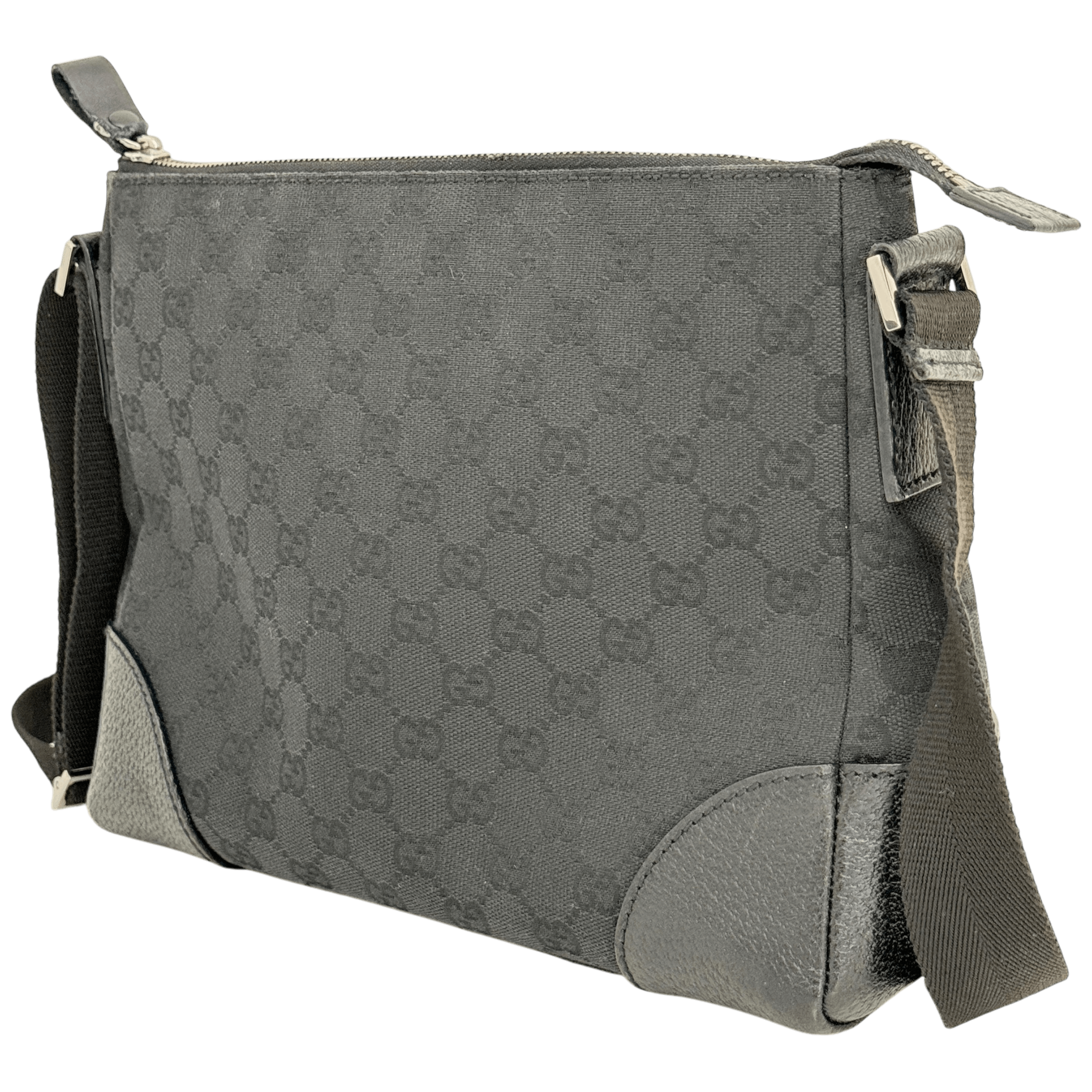 Black GG Web Crossbody