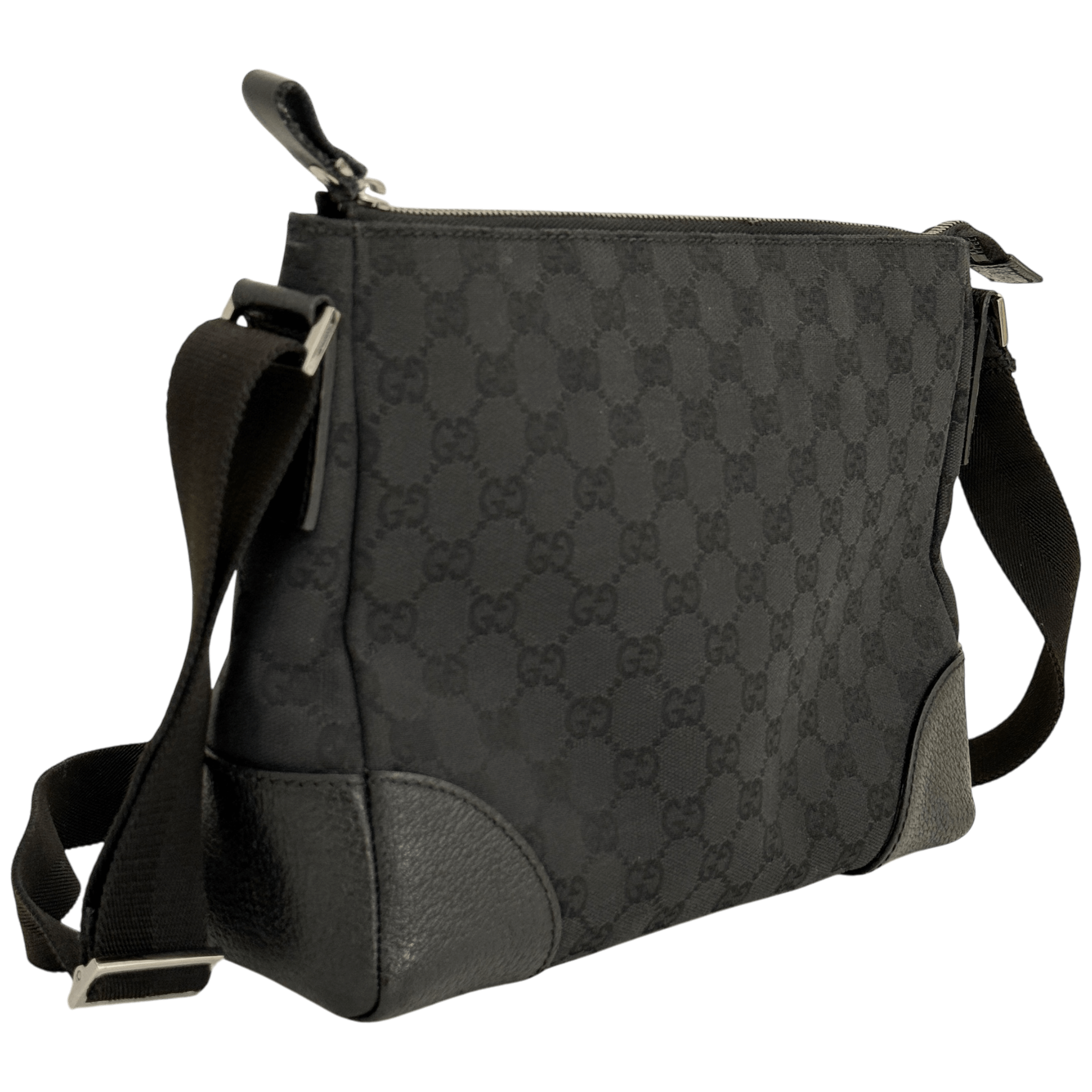 Black GG Web Crossbody