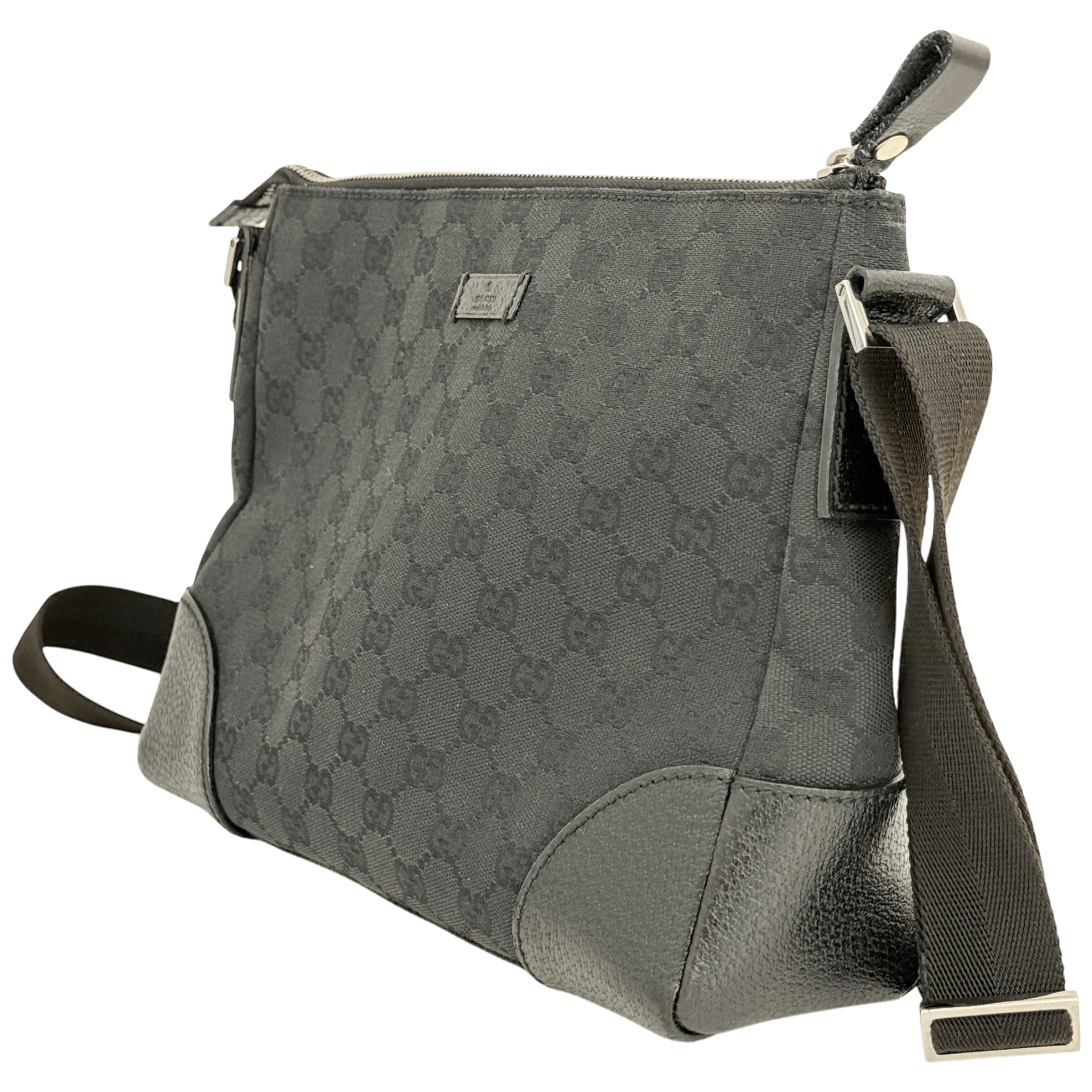 Black GG Web Crossbody