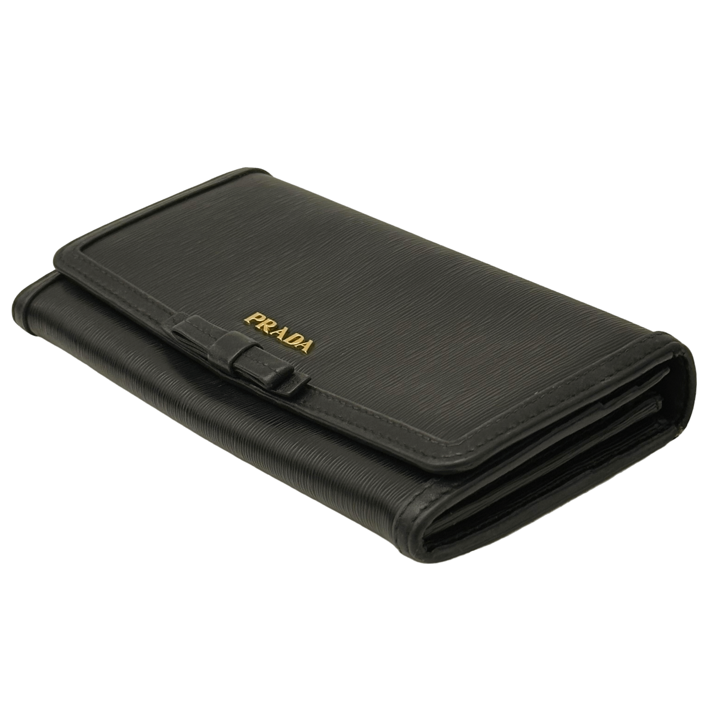 Saffiano Bow Wallet w/ Chain