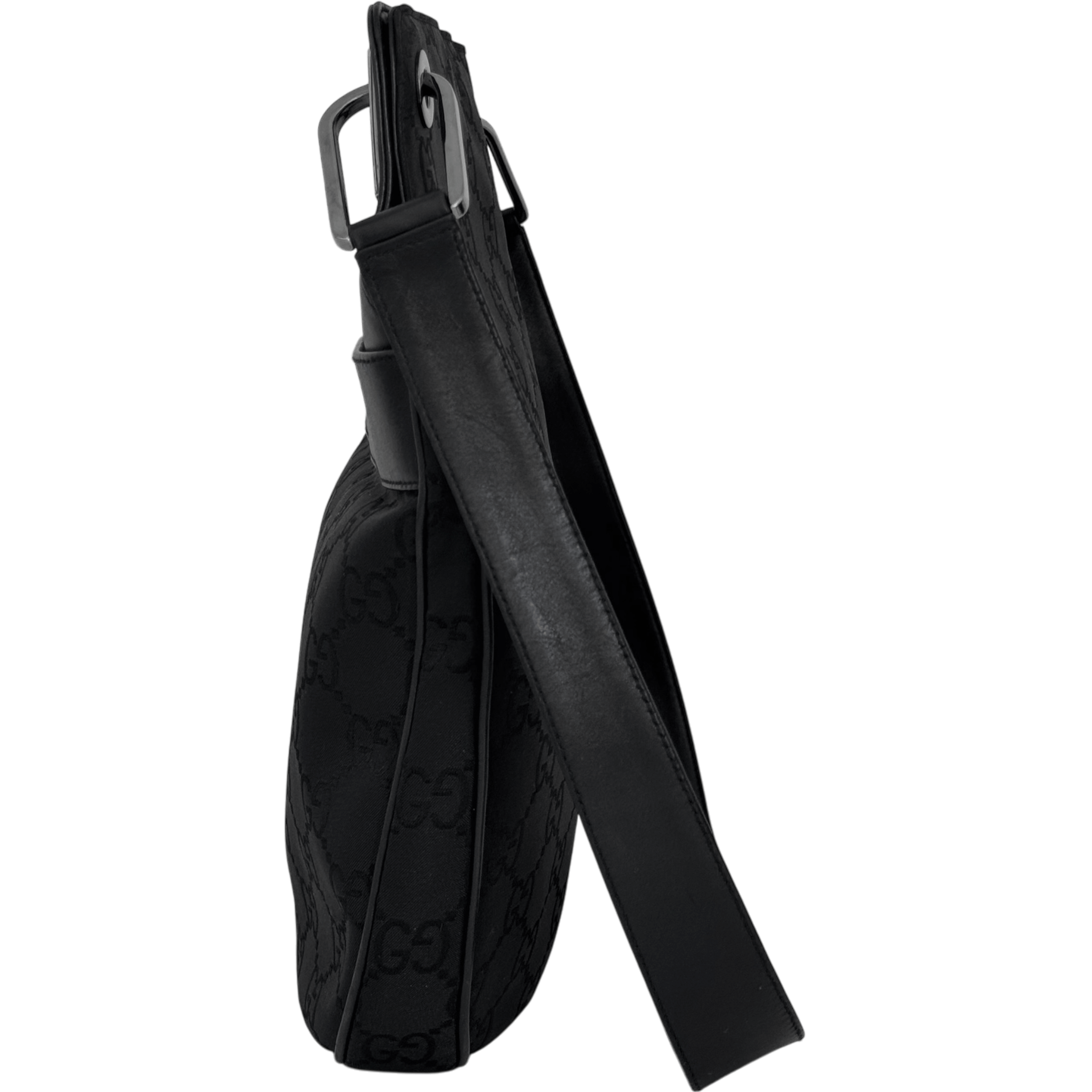 Black GG Nylon Shoulder Bag