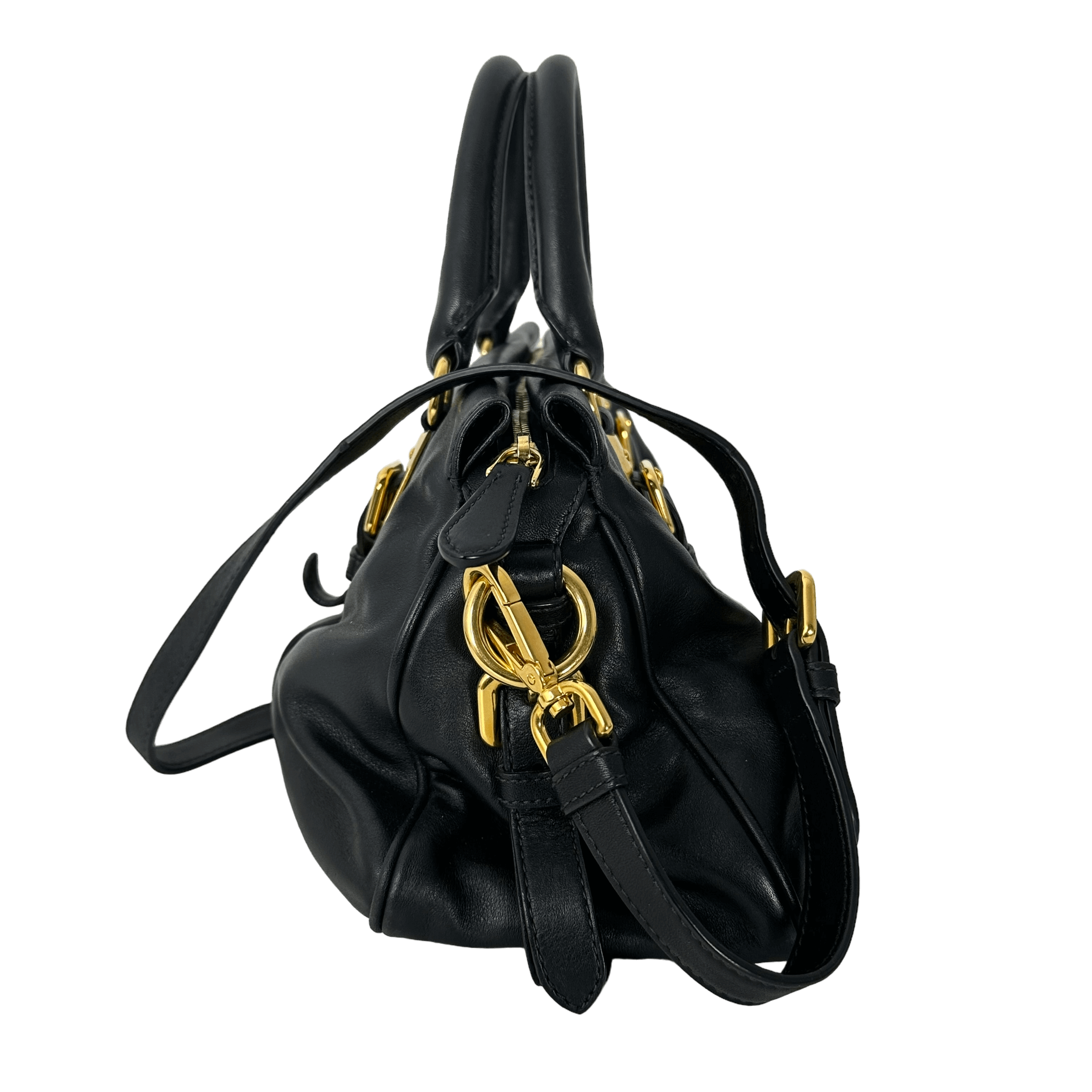 Bauletto Nero Calfskin Leather