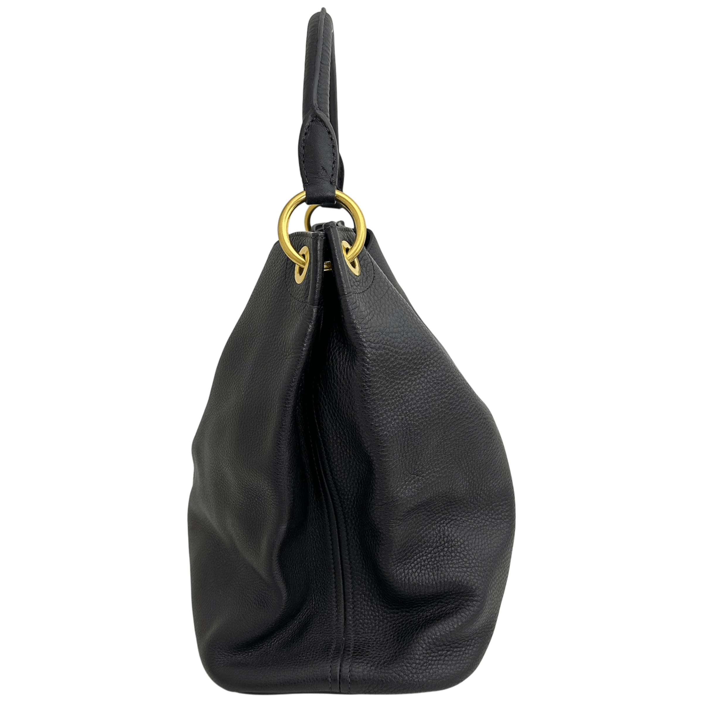 Black Leather Shoulder Bag