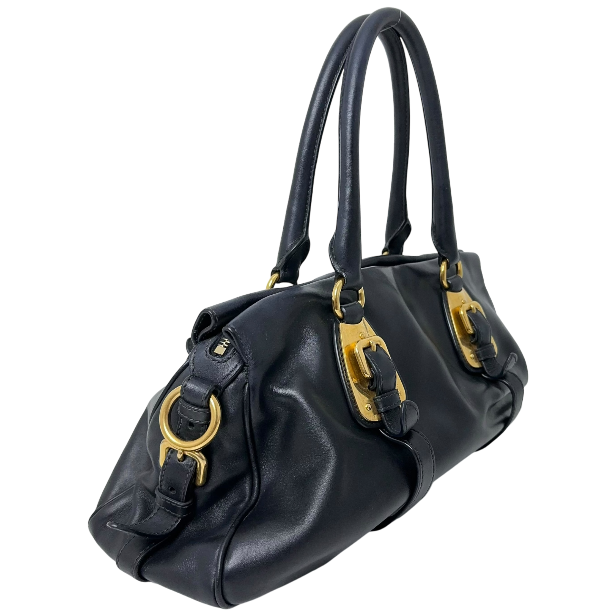 Bauletto Navy Handbag
