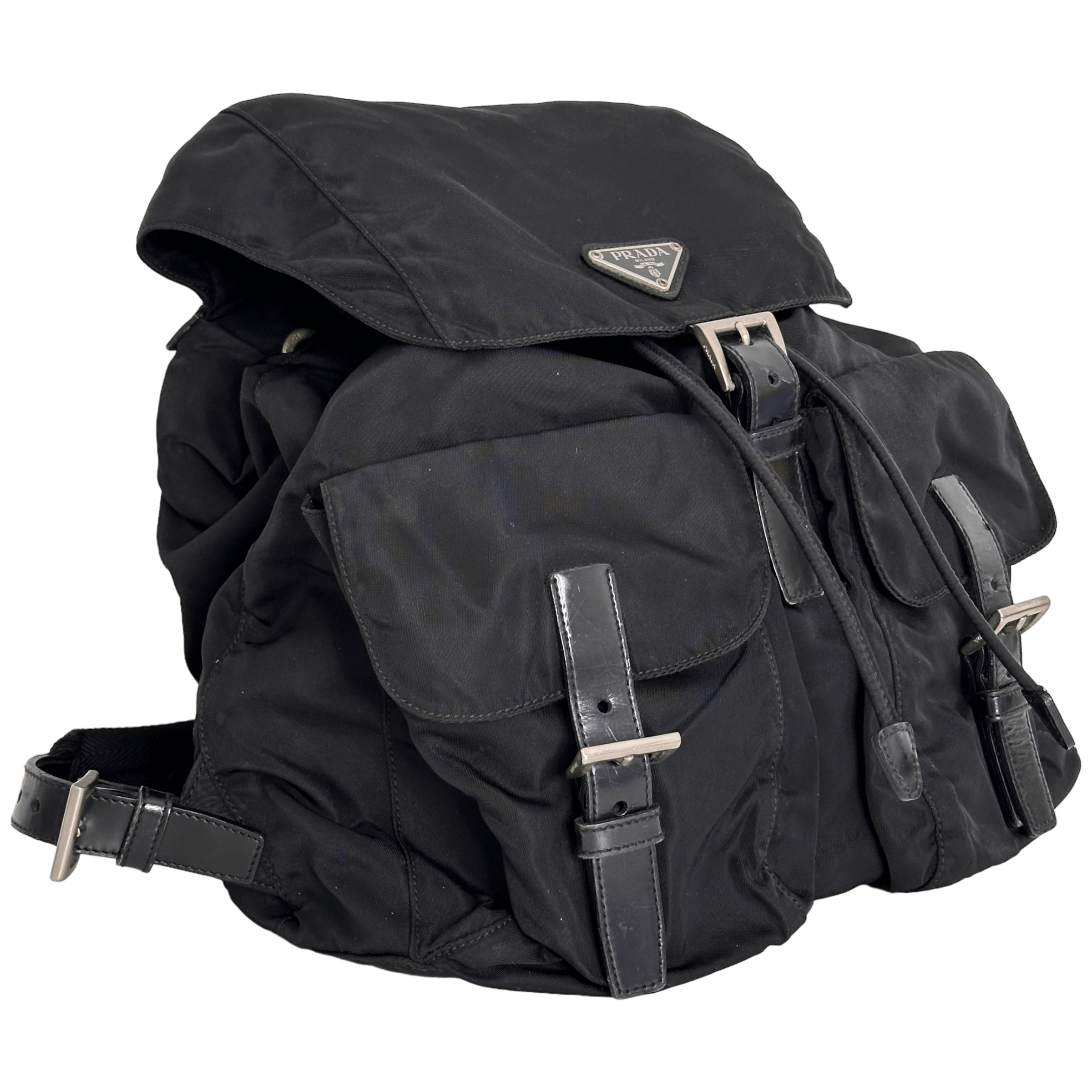 Black Nylon Tessuto Backpack