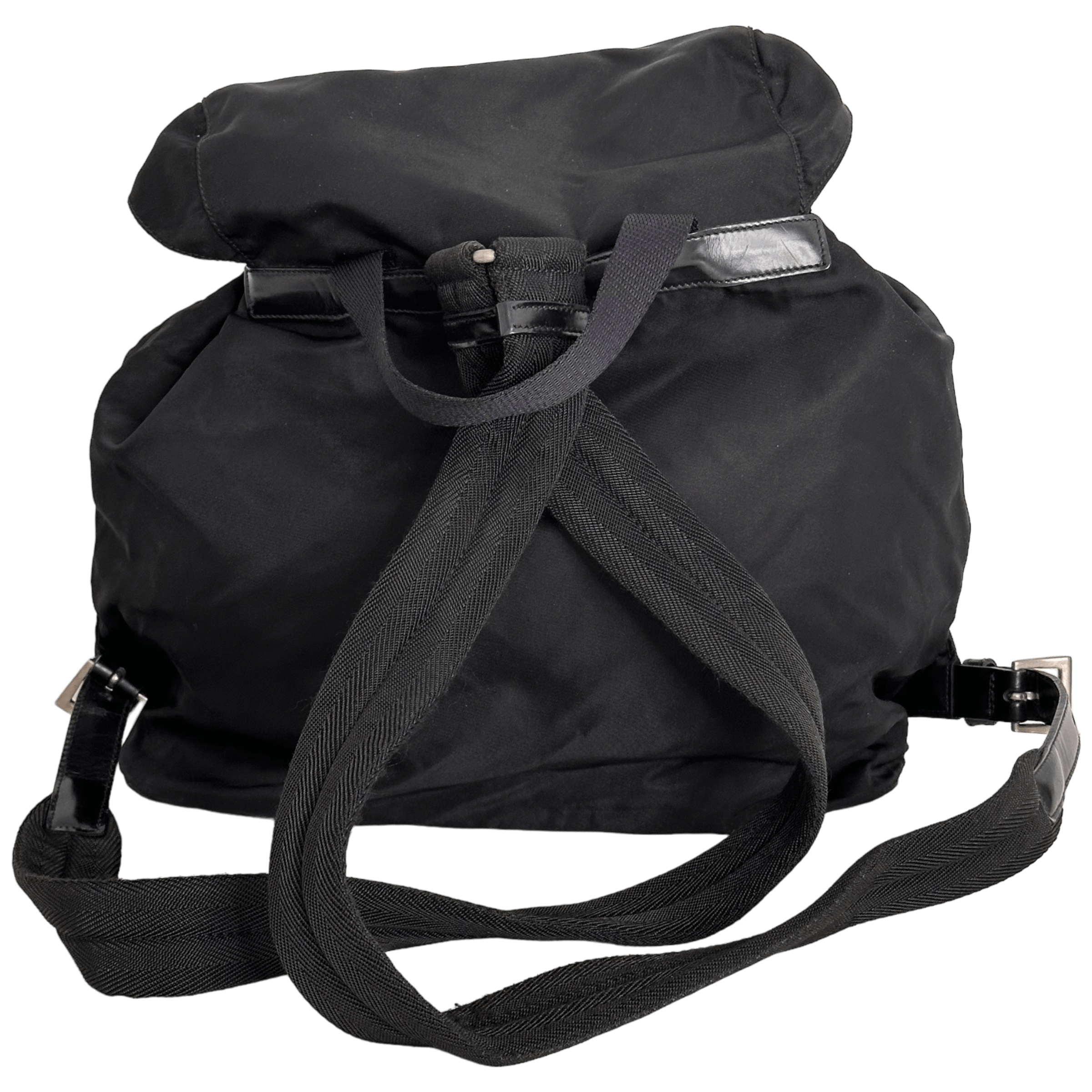 Black Nylon Tessuto Backpack