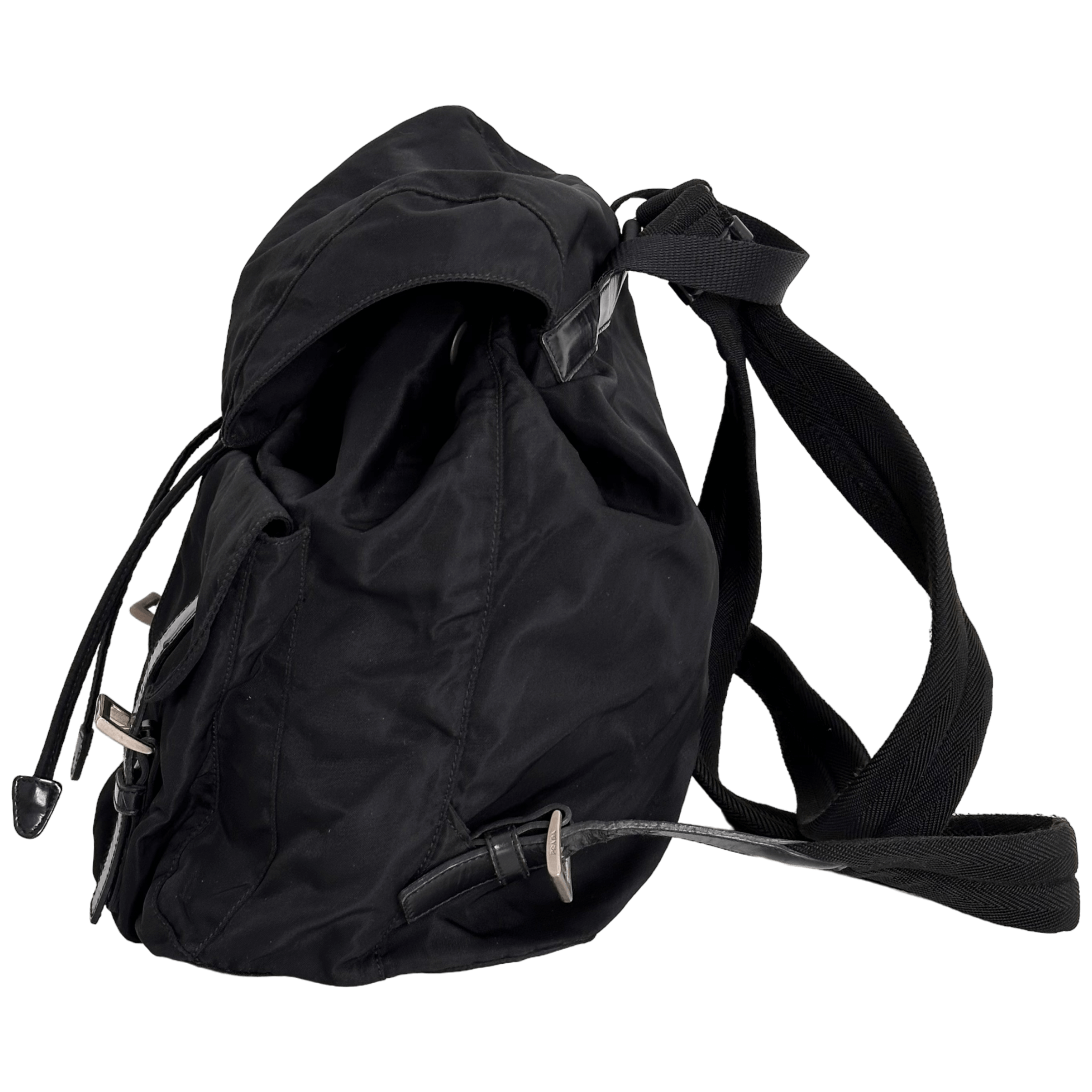 Black Nylon Tessuto Backpack