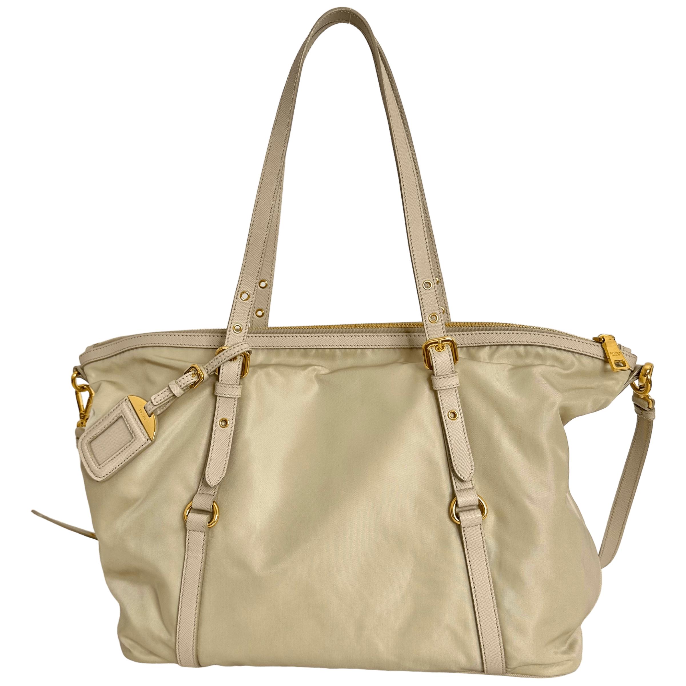 Ivory Nylon Tessuto Tote