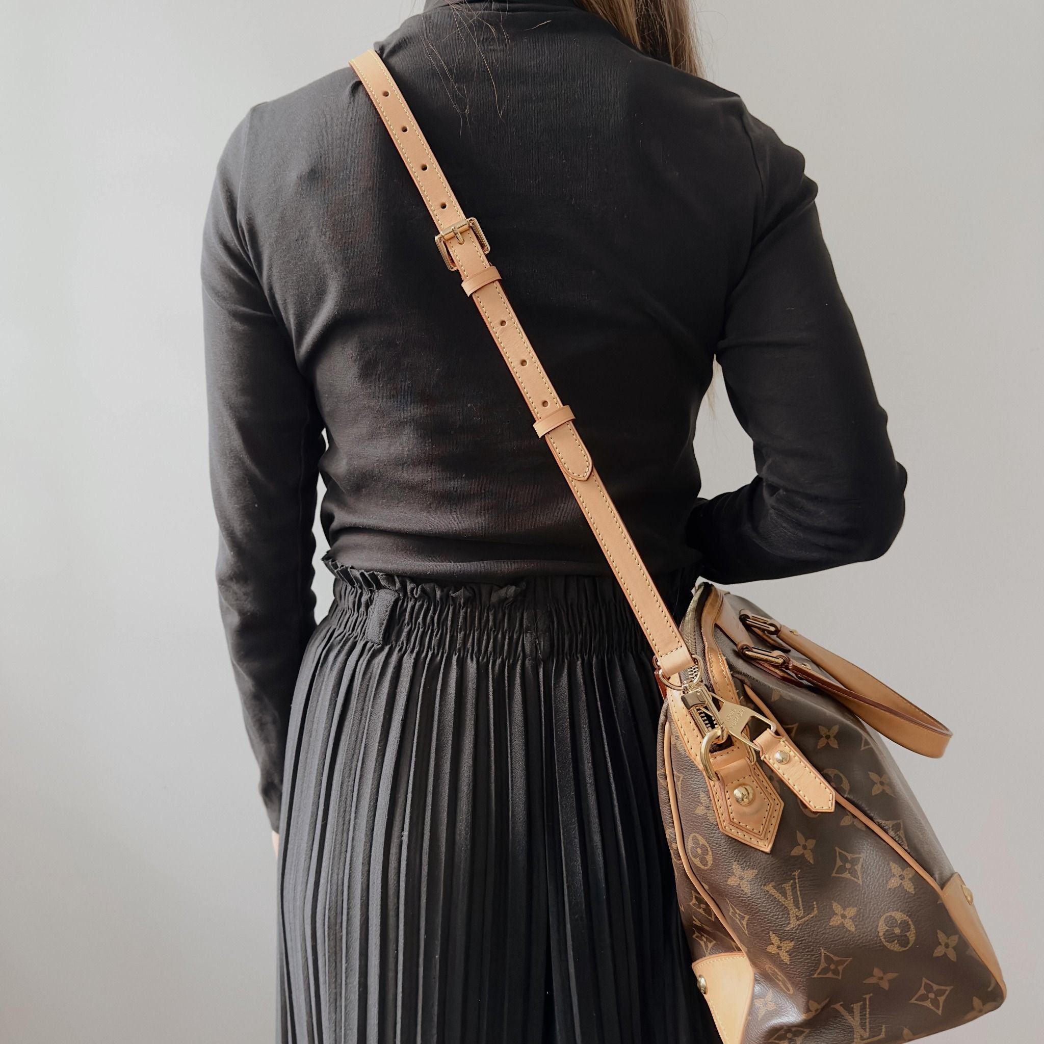 Wide Vachetta Leather Strap - Honey Patina