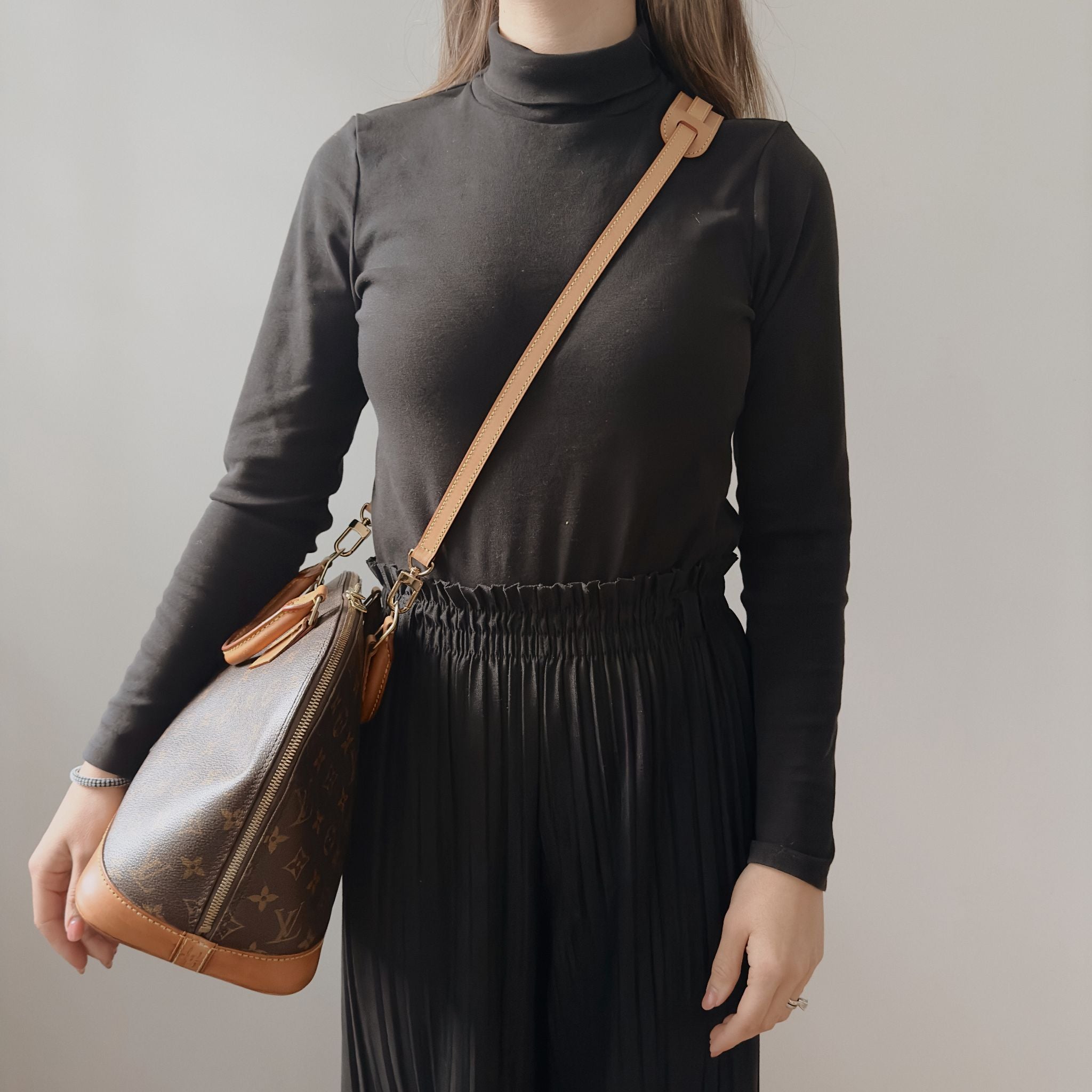 Medium Vachetta Leather Strap - Honey Patina (w/shoulder pad)