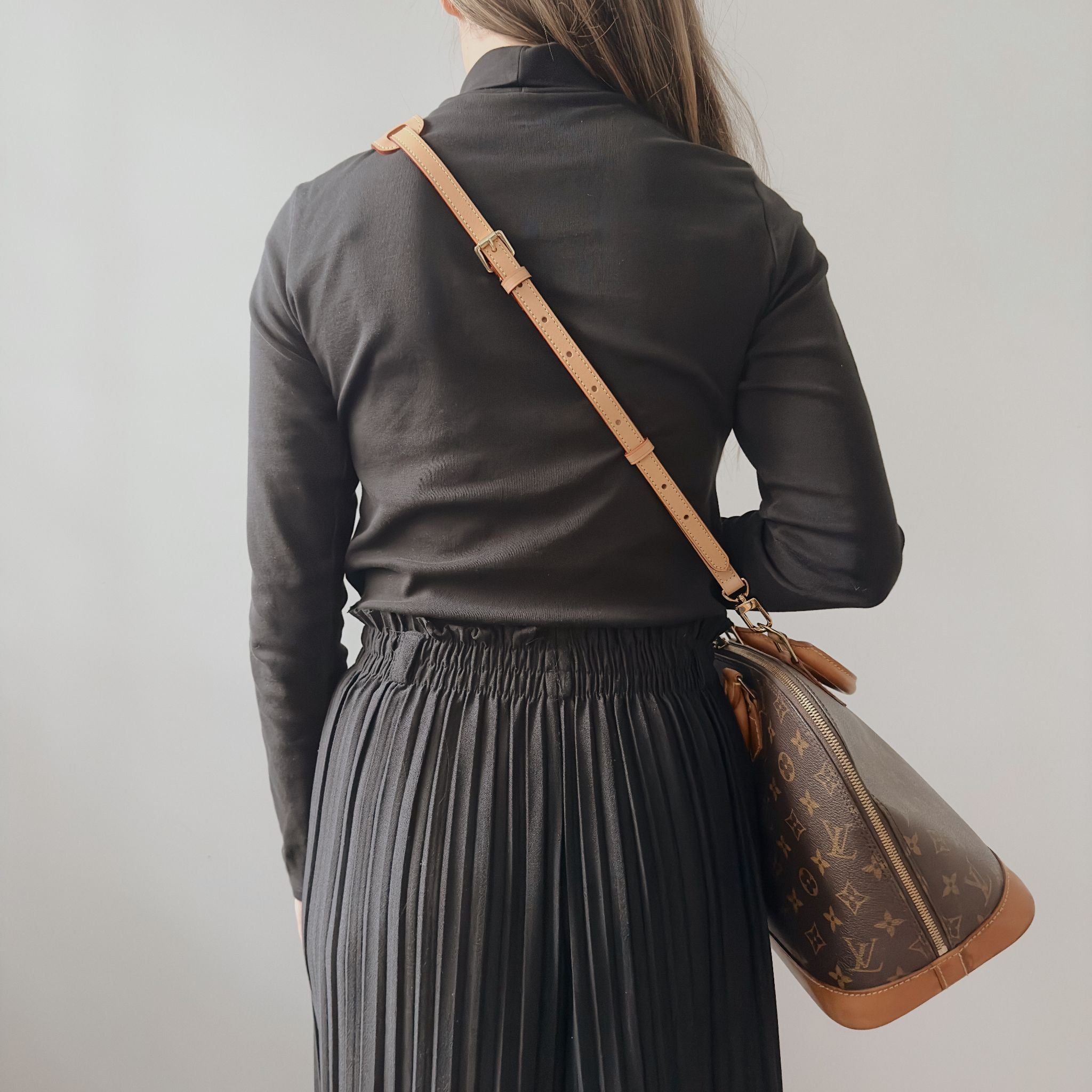 Medium Vachetta Leather Strap - Honey Patina (w/shoulder pad)