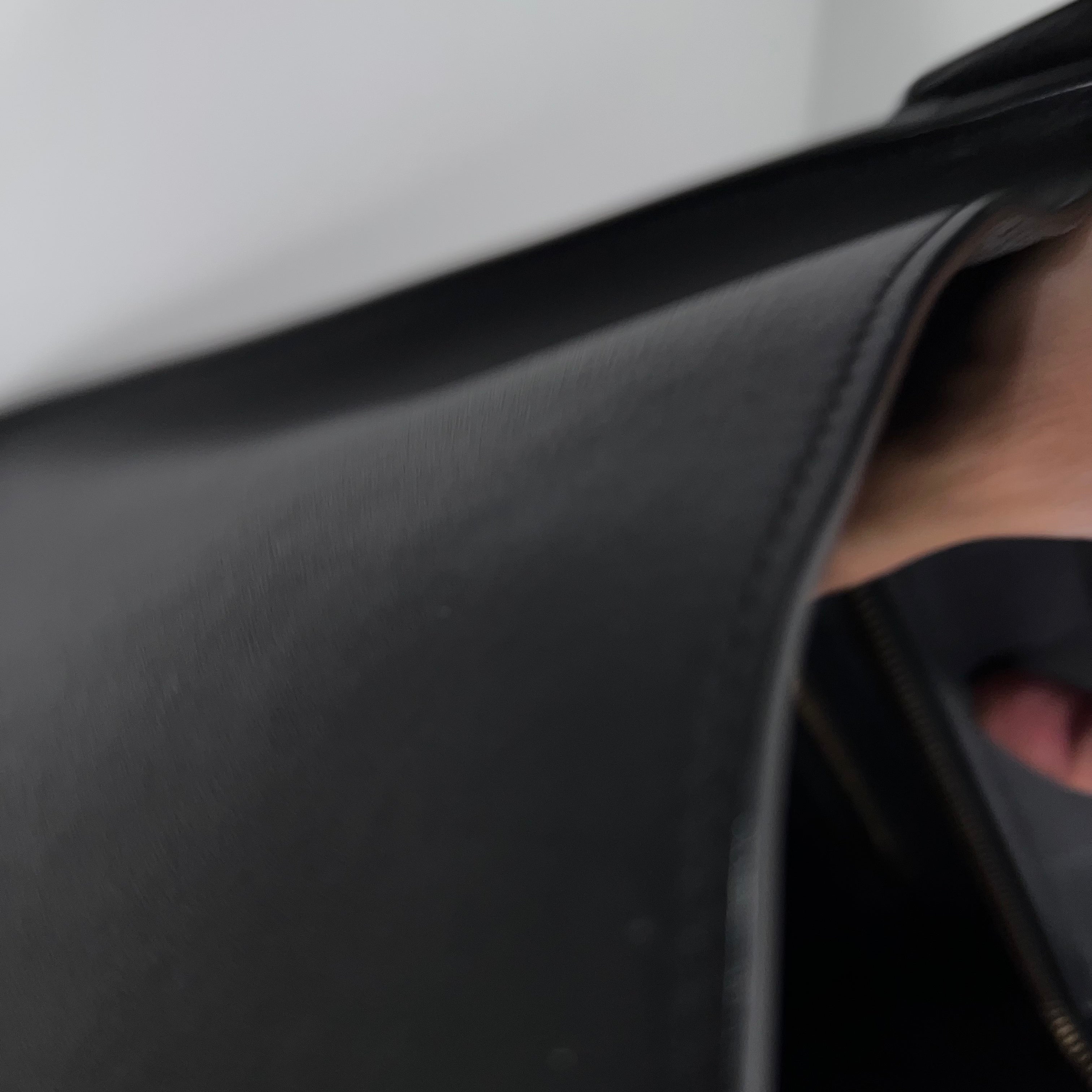 Black Micro Luggage Tote in Smooth Calfskin