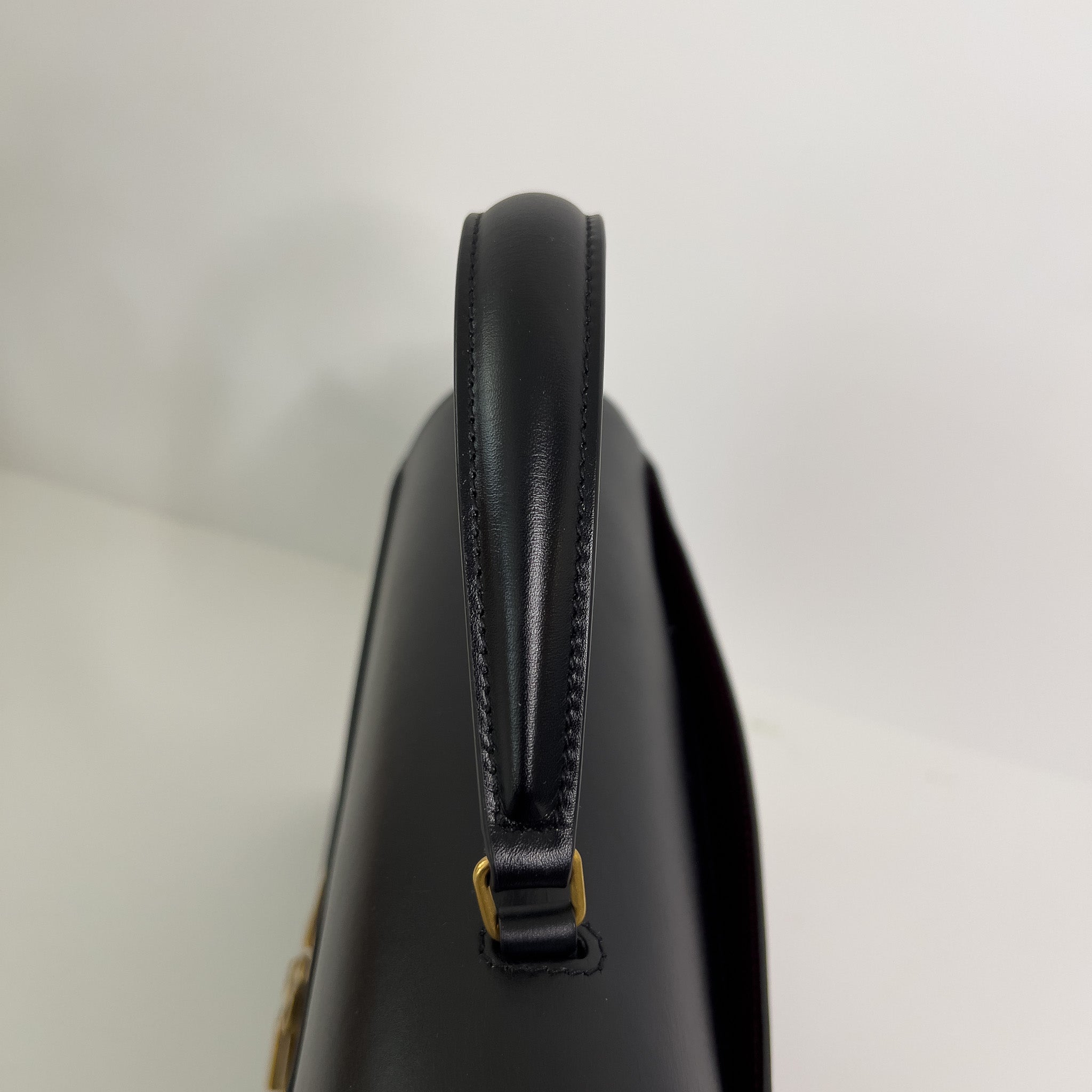 Medium Cassandra Top Handle Leather and Suade