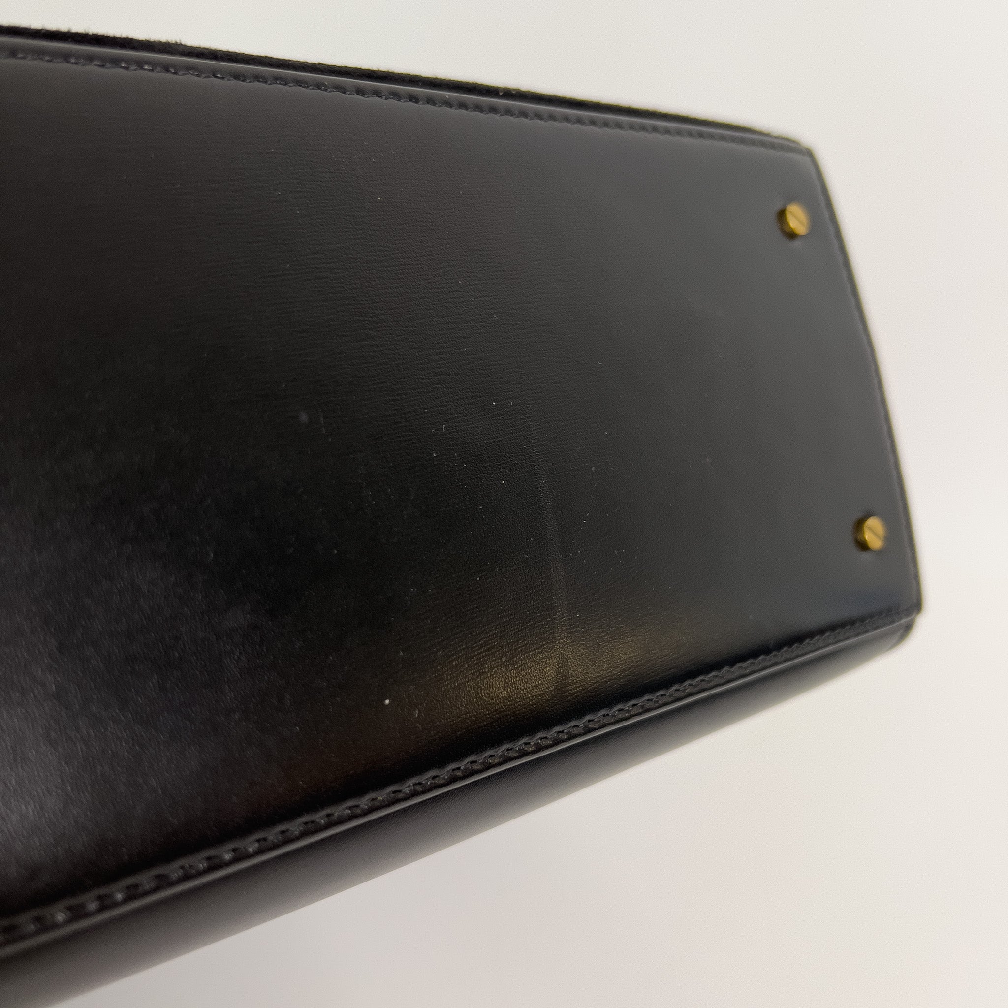 Medium Cassandra Top Handle Leather and Suade