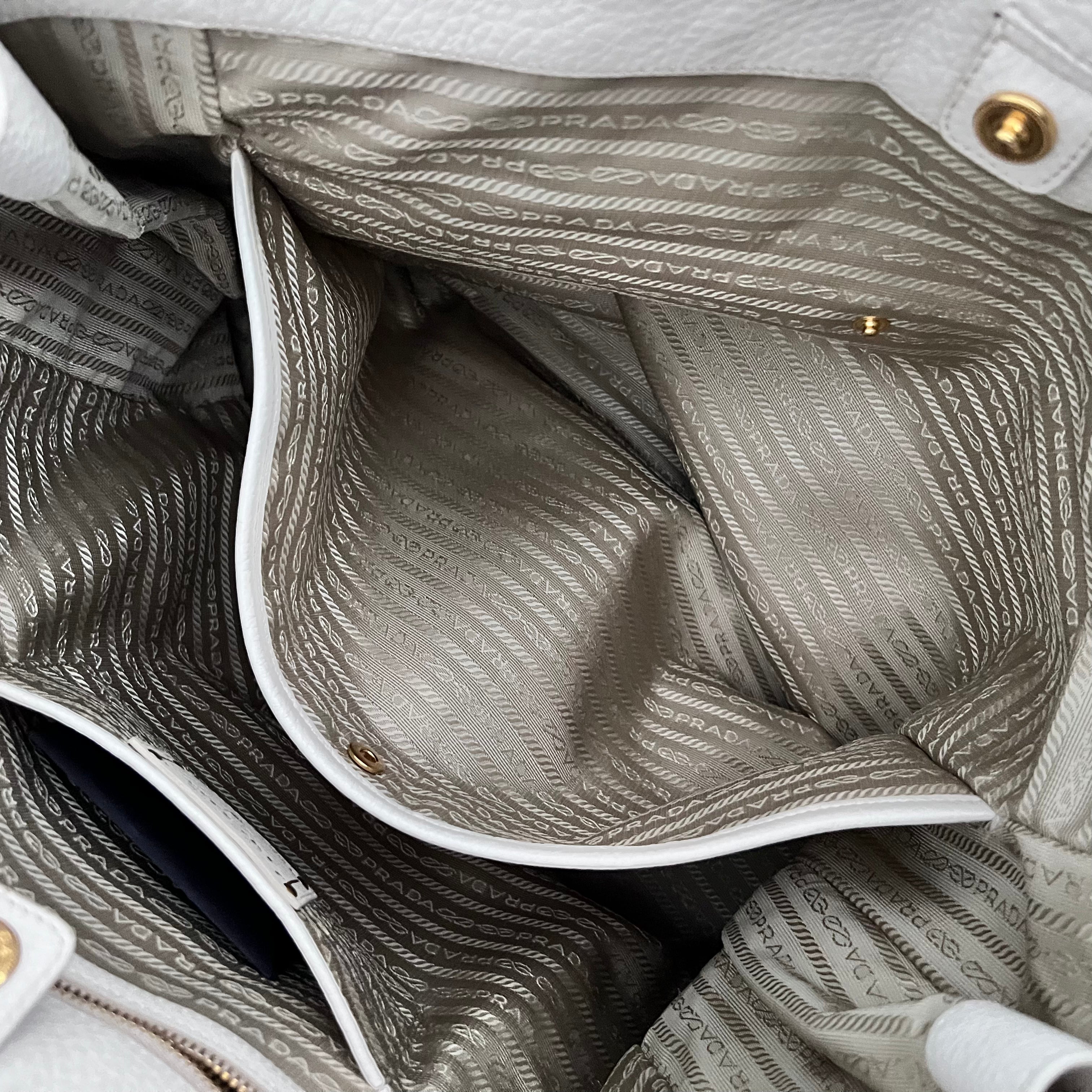 White Vitello Daino Tote