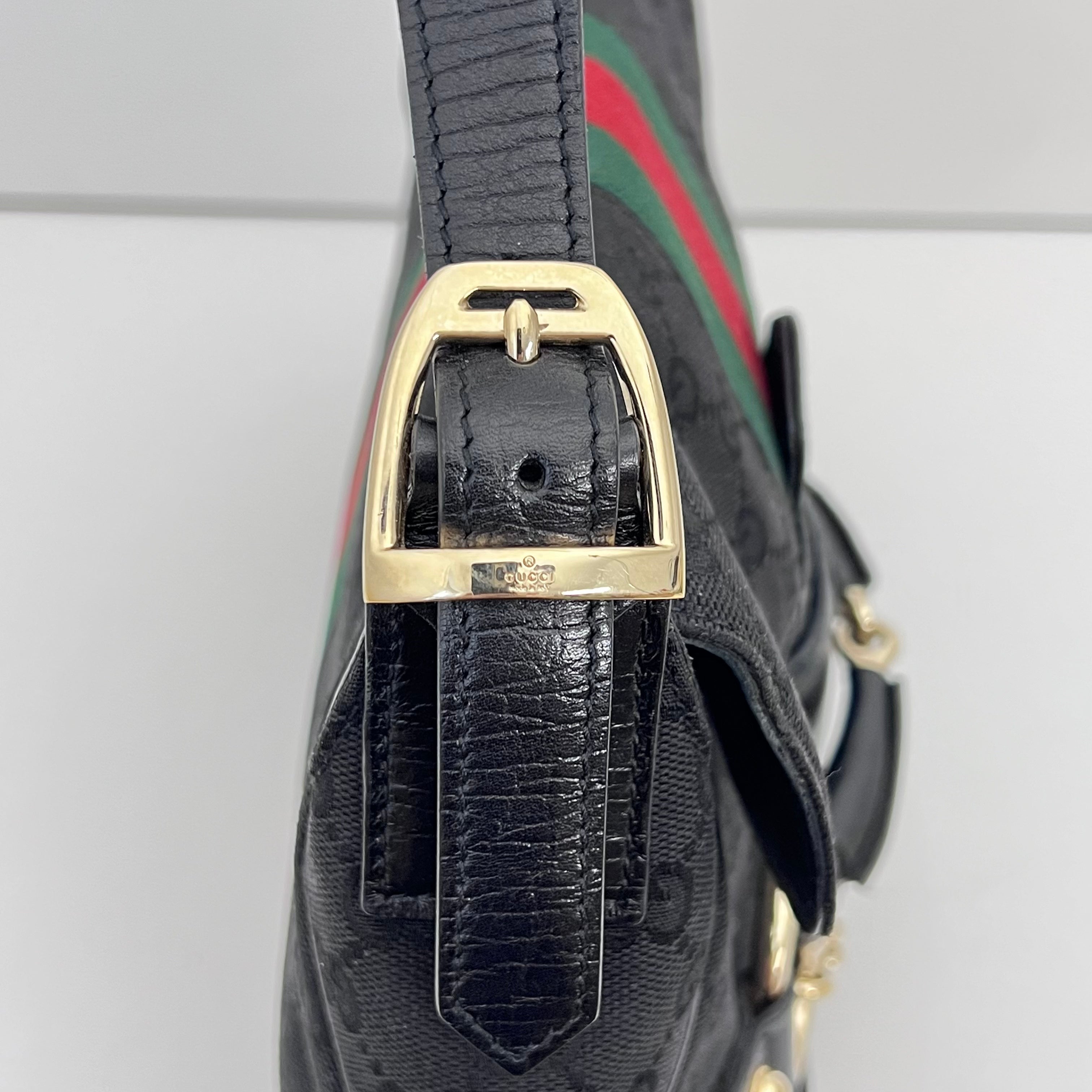 Black Horsebit Shoulder Bag