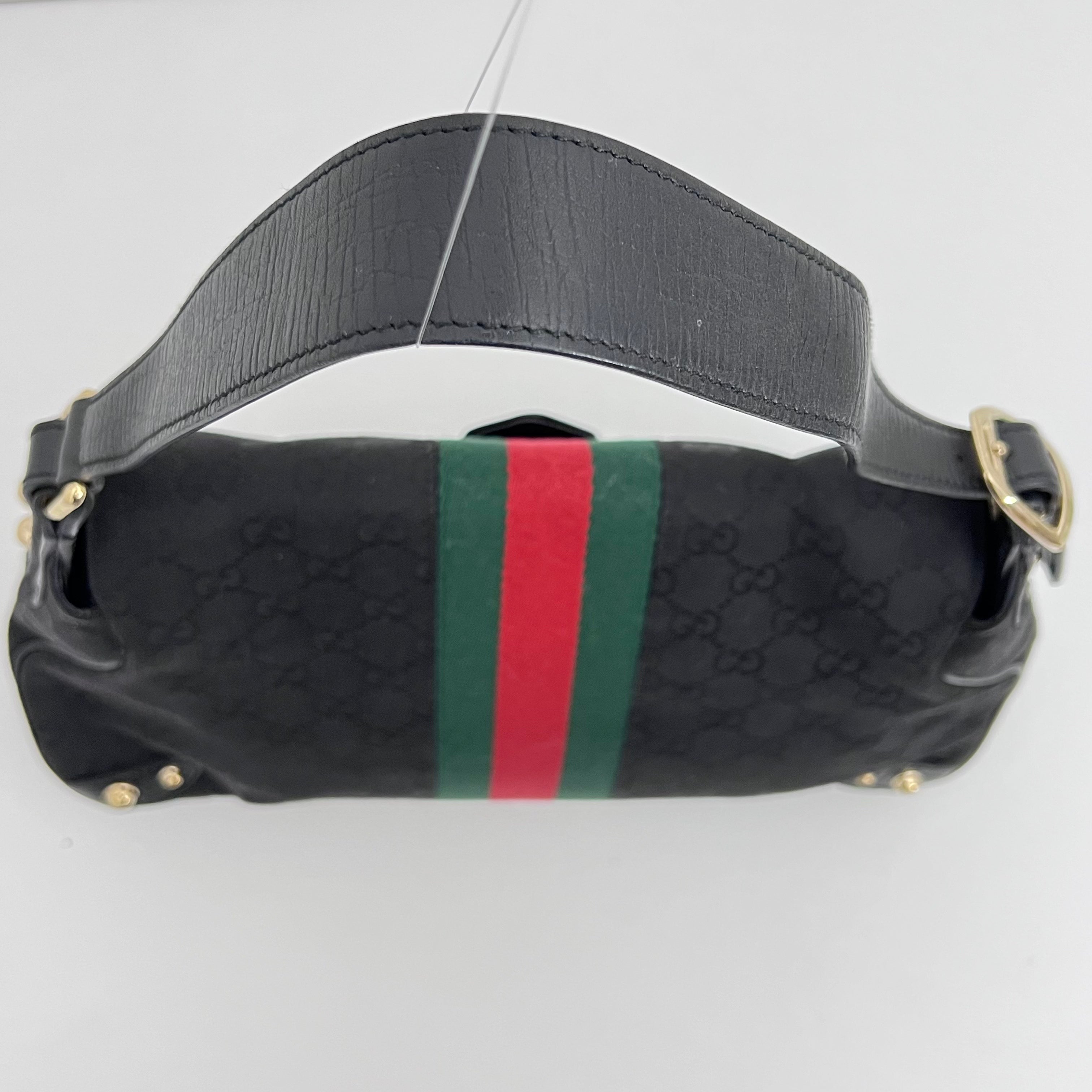 Black Horsebit Shoulder Bag