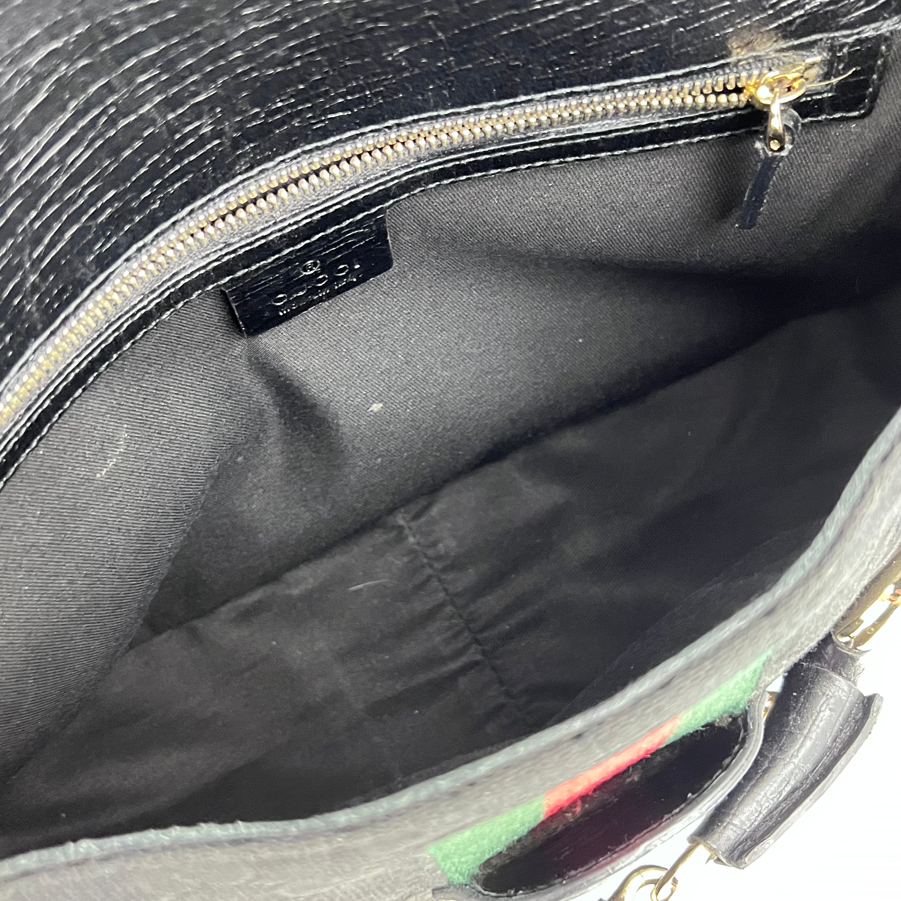 Black Horsebit Shoulder Bag