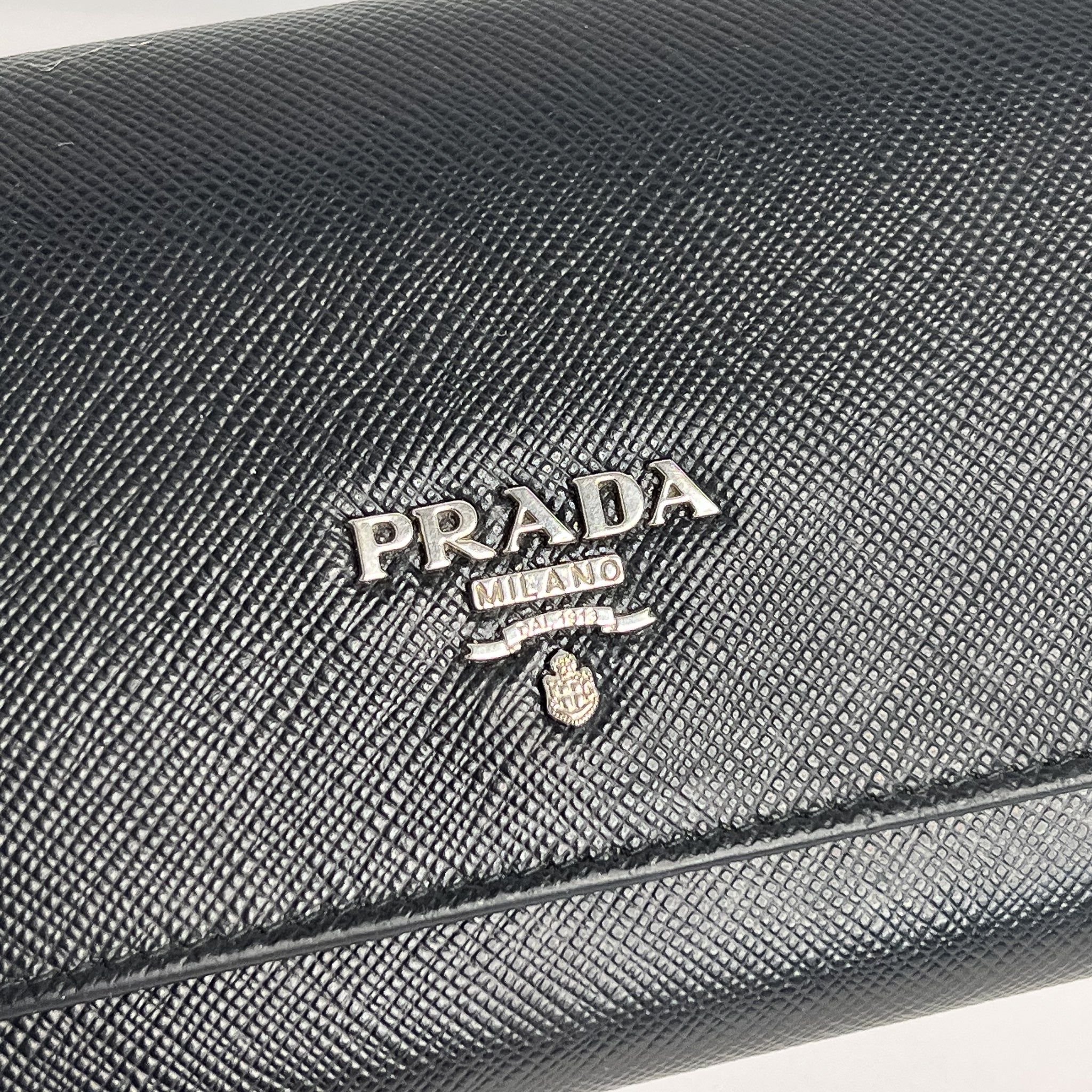 Black Saffiano Long Wallet